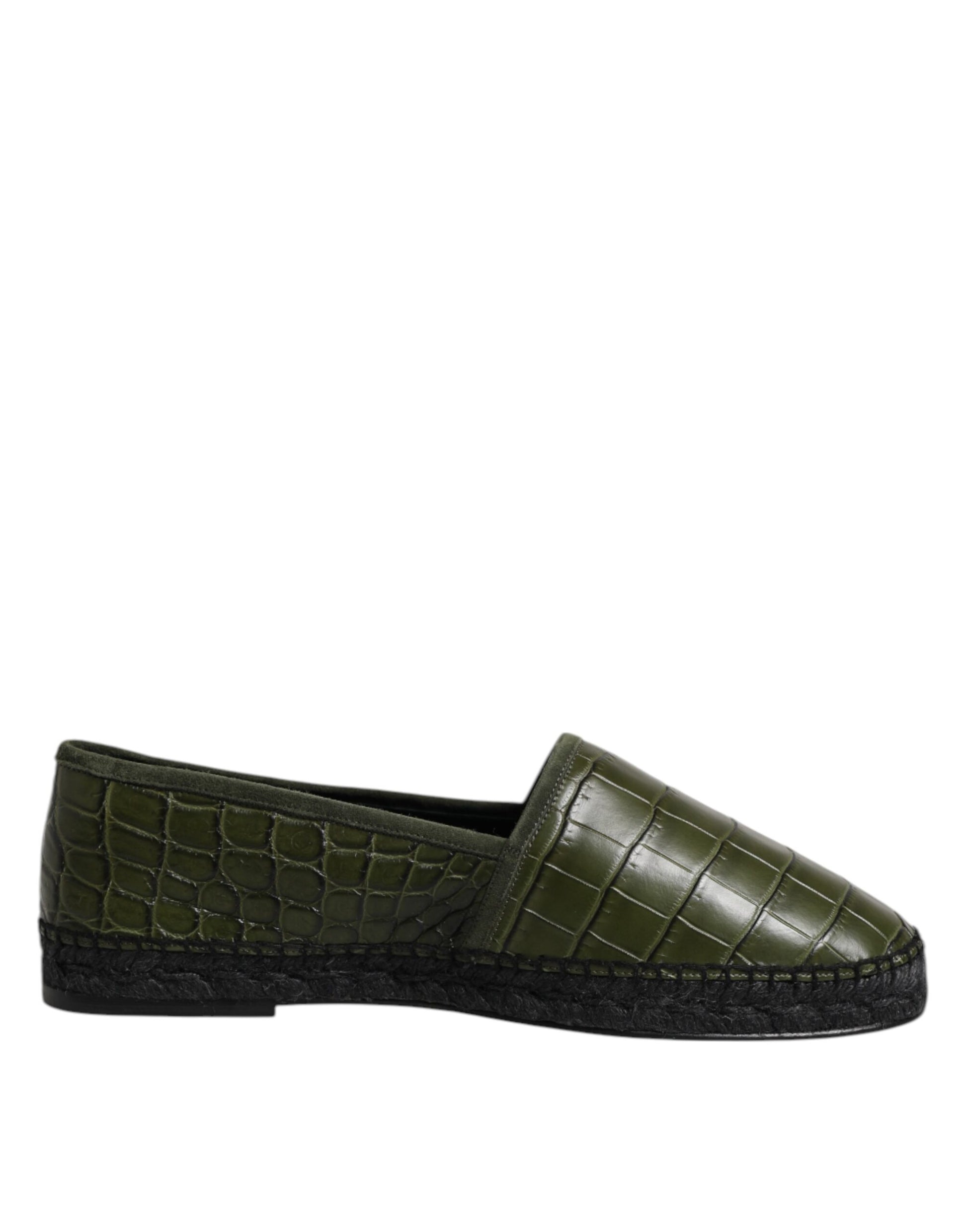 Espadrilles à enfiler en cuir exotique vert Dolce &amp; Gabbana