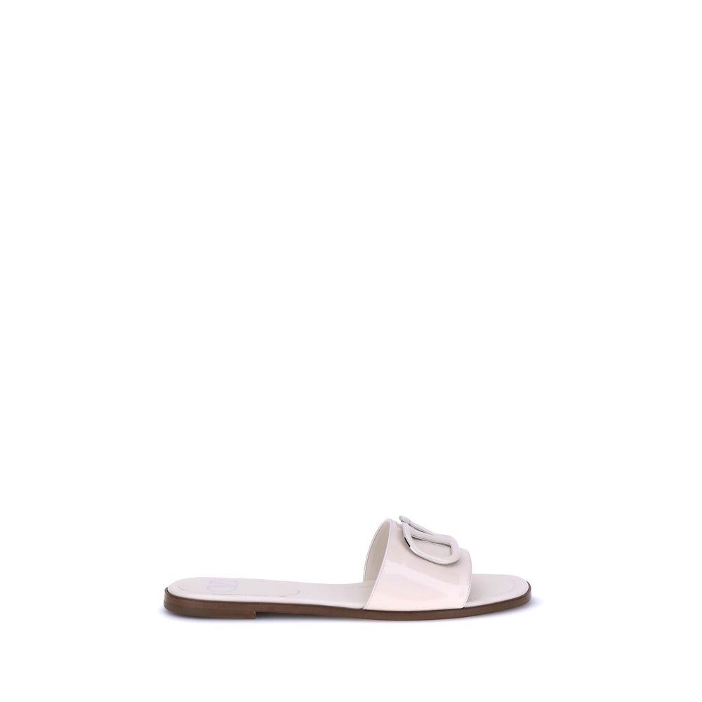 Valentino Garavani Sandales à glissière en cuir verni VLogo
