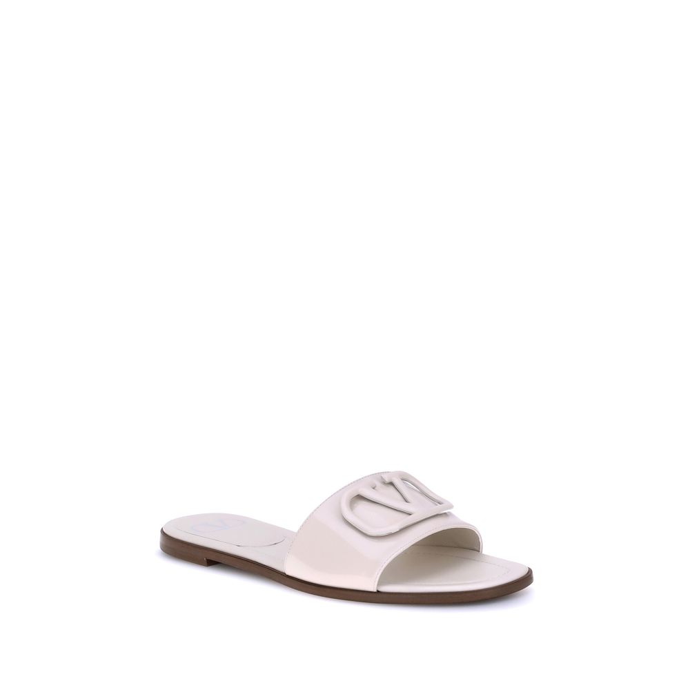 Valentino Garavani Sandales à glissière en cuir verni VLogo