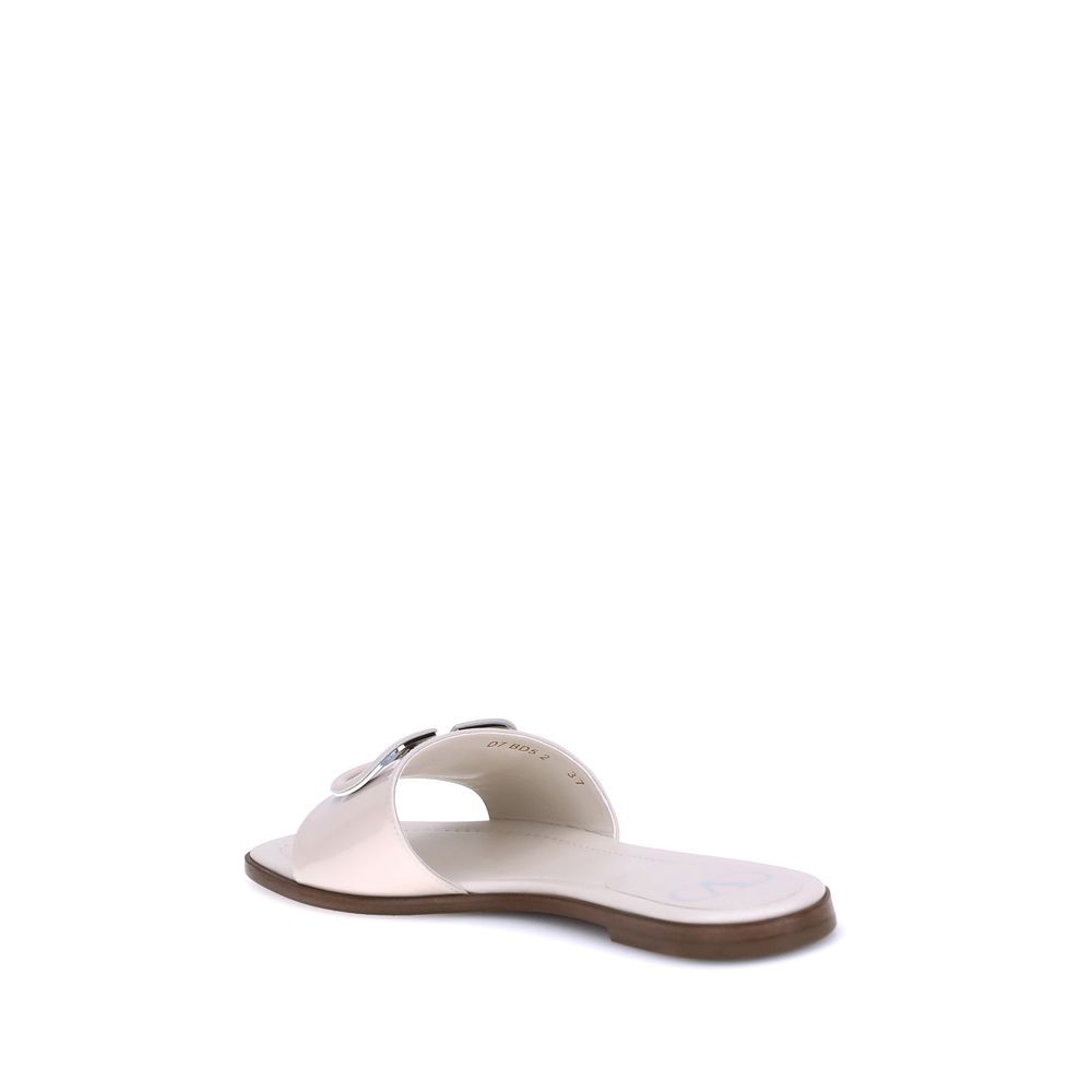 Valentino Garavani Sandales à glissière en cuir verni VLogo