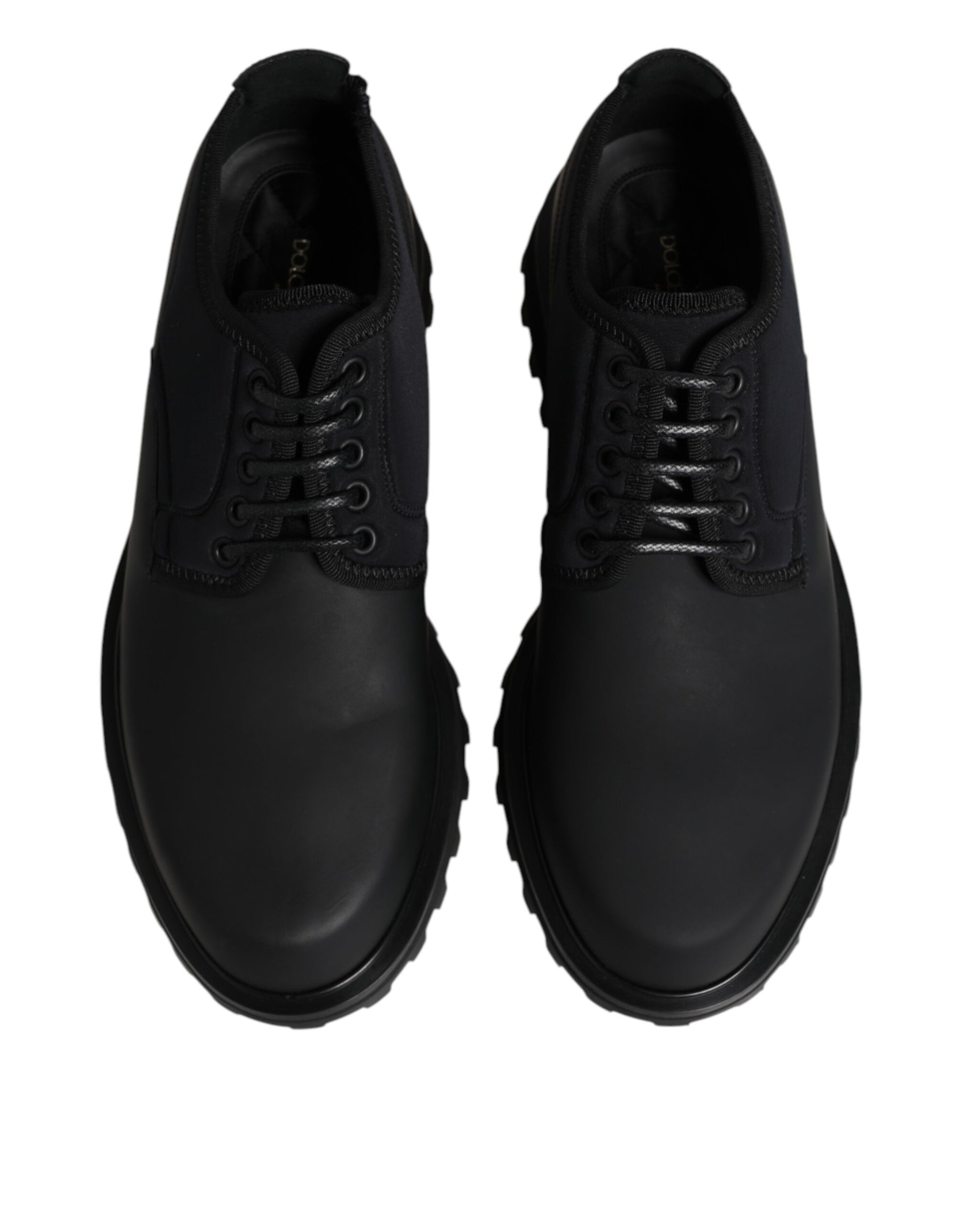Chaussures de randonnée à lacets en cuir noir Dolce &amp; Gabbana