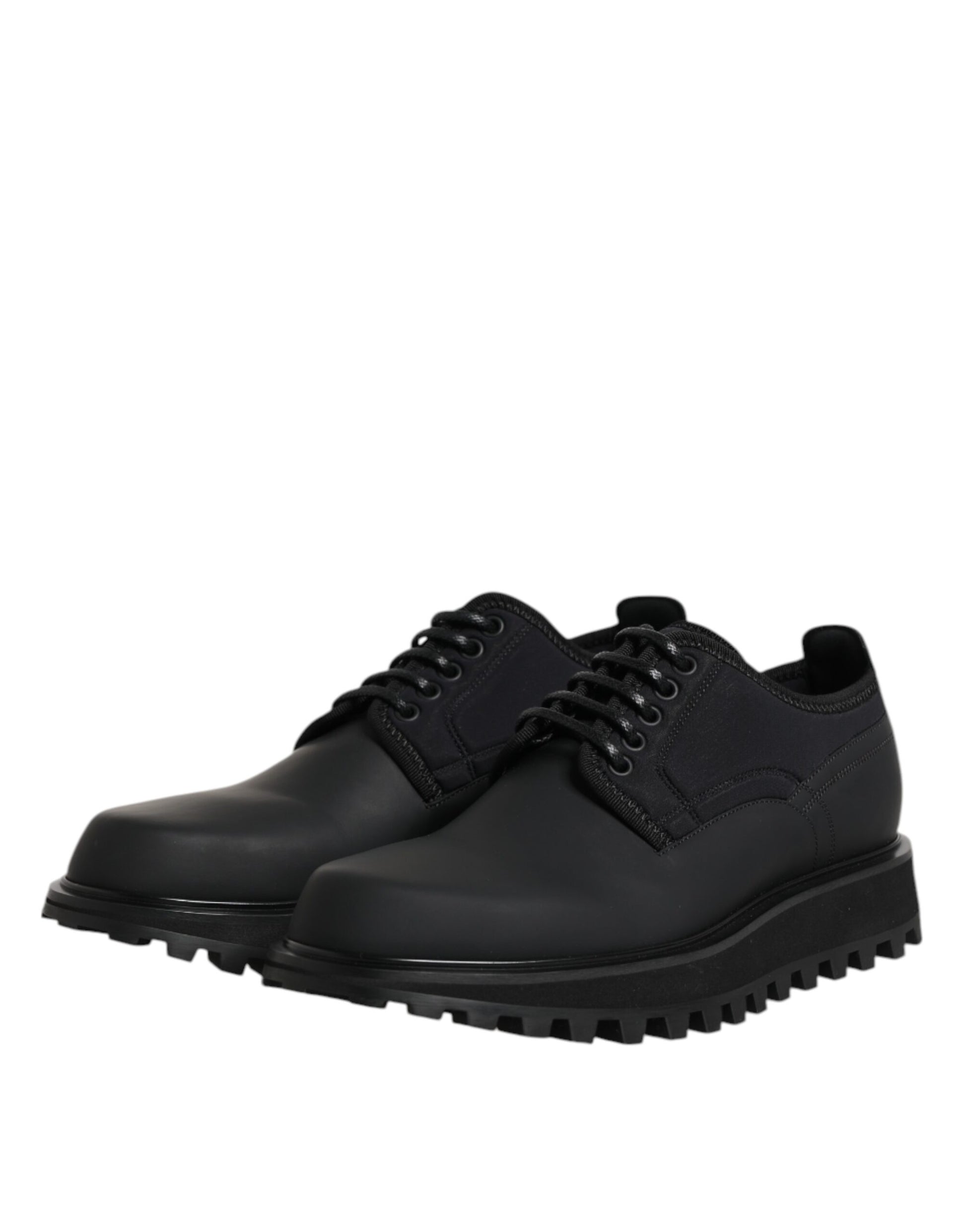 Chaussures de randonnée à lacets en cuir noir Dolce &amp; Gabbana