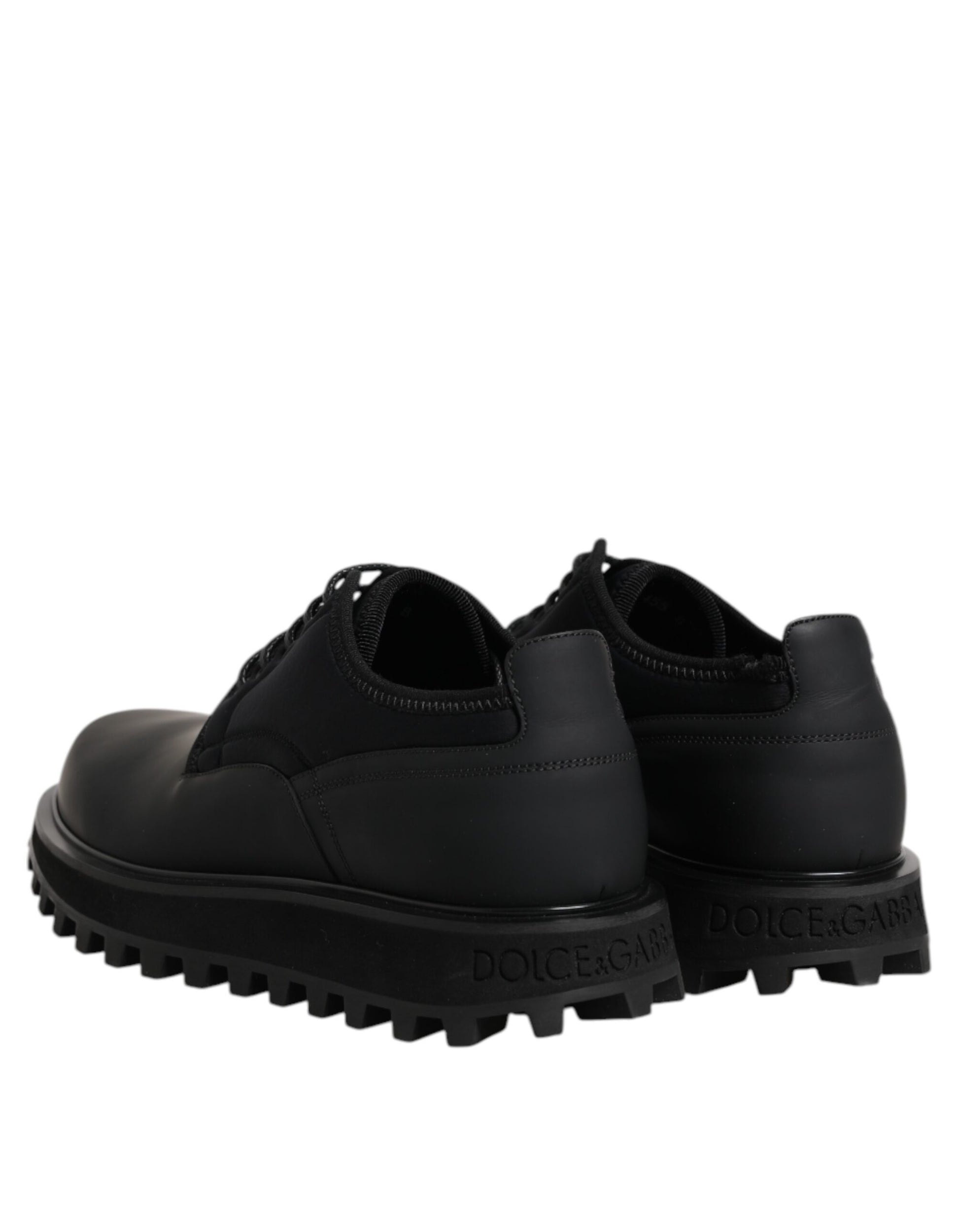 Chaussures de randonnée à lacets en cuir noir Dolce &amp; Gabbana