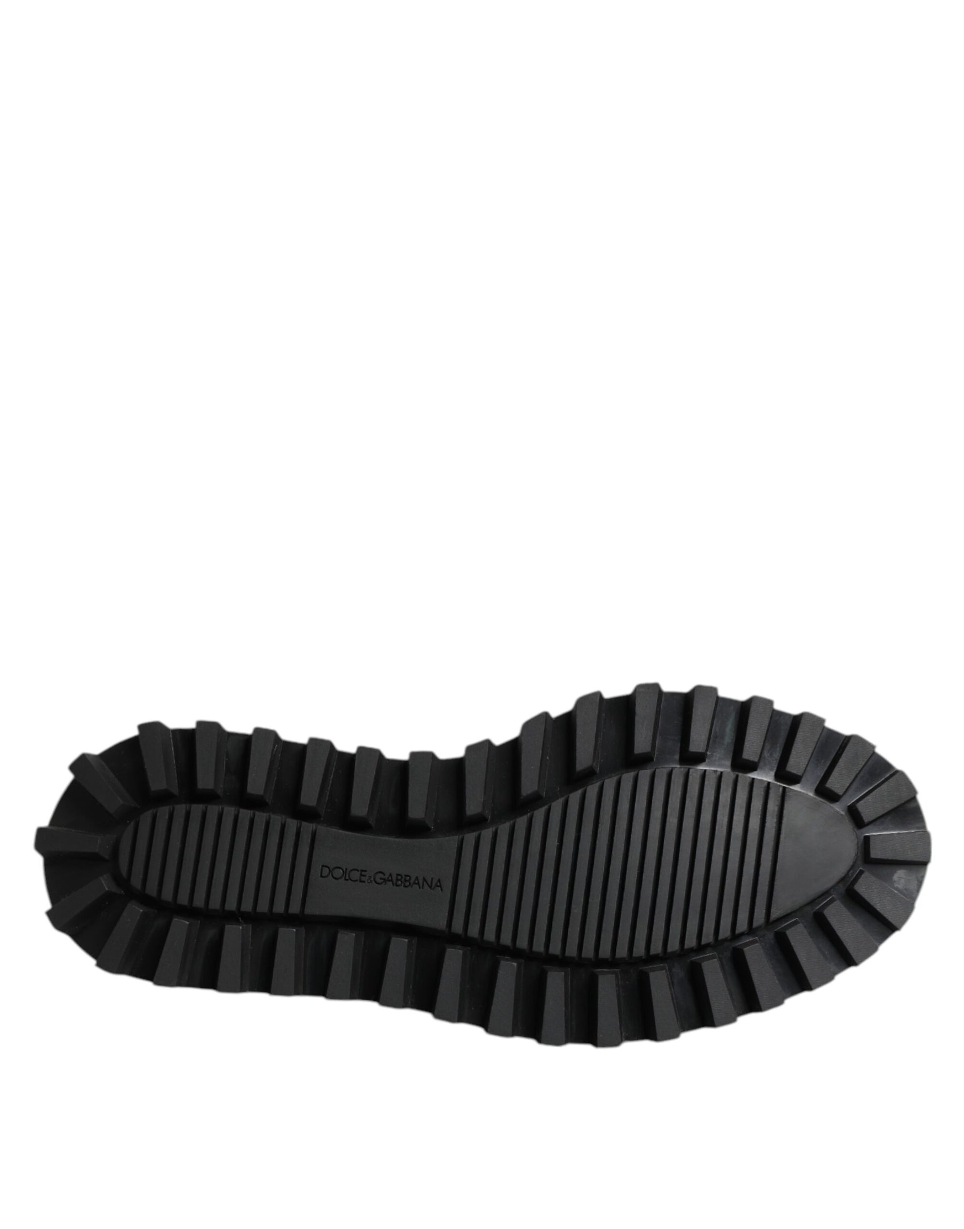 Chaussures de randonnée à lacets en cuir noir Dolce &amp; Gabbana