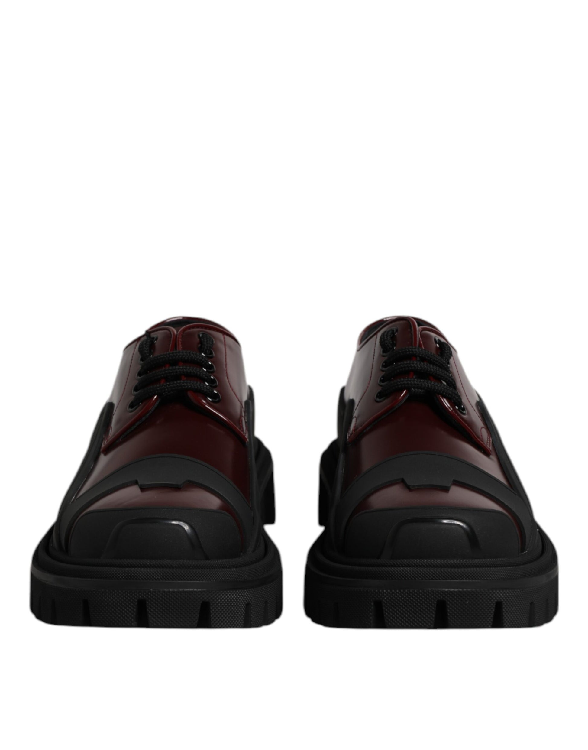Chaussures de randonnée à lacets en cuir rouge Dolce &amp; Gabbana