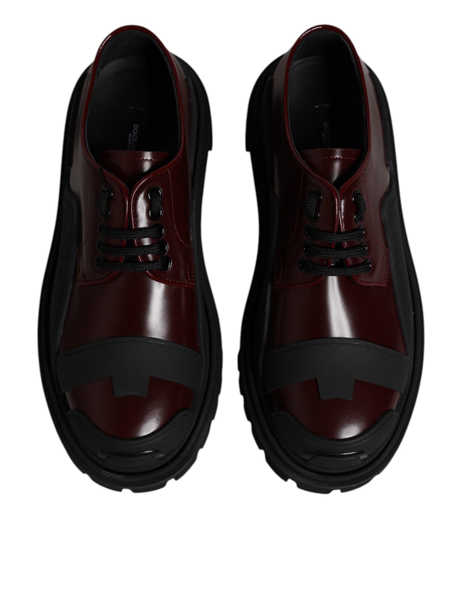 Chaussures de randonnée à lacets en cuir rouge Dolce &amp; Gabbana