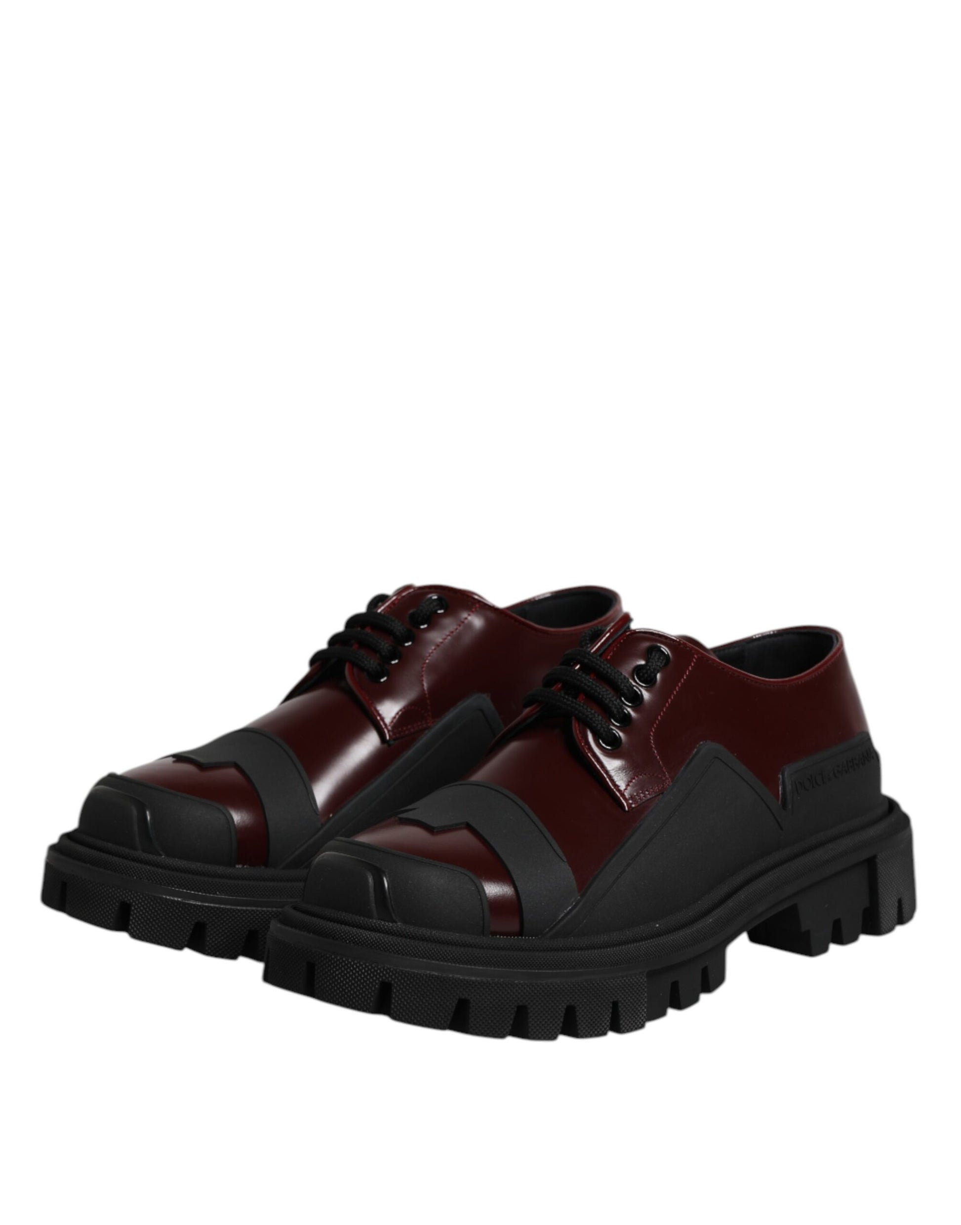Chaussures de randonnée à lacets en cuir rouge Dolce &amp; Gabbana