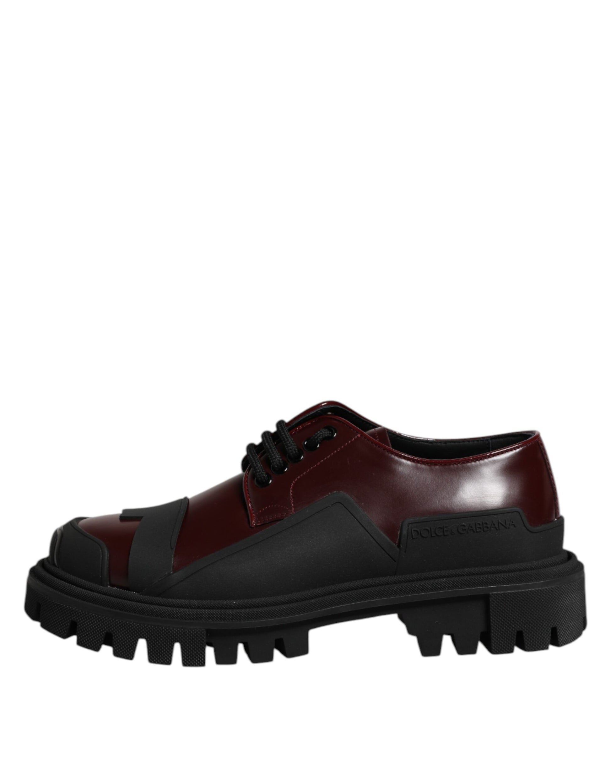 Chaussures de randonnée à lacets en cuir rouge Dolce &amp; Gabbana