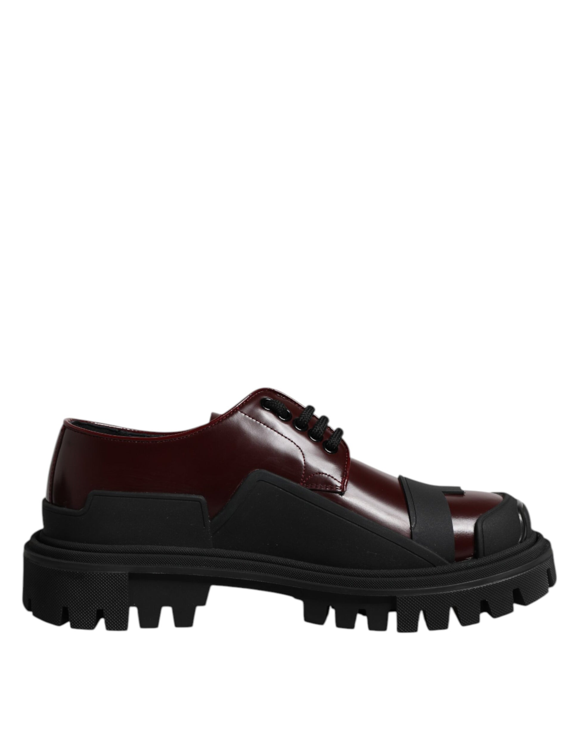 Chaussures de randonnée à lacets en cuir rouge Dolce &amp; Gabbana