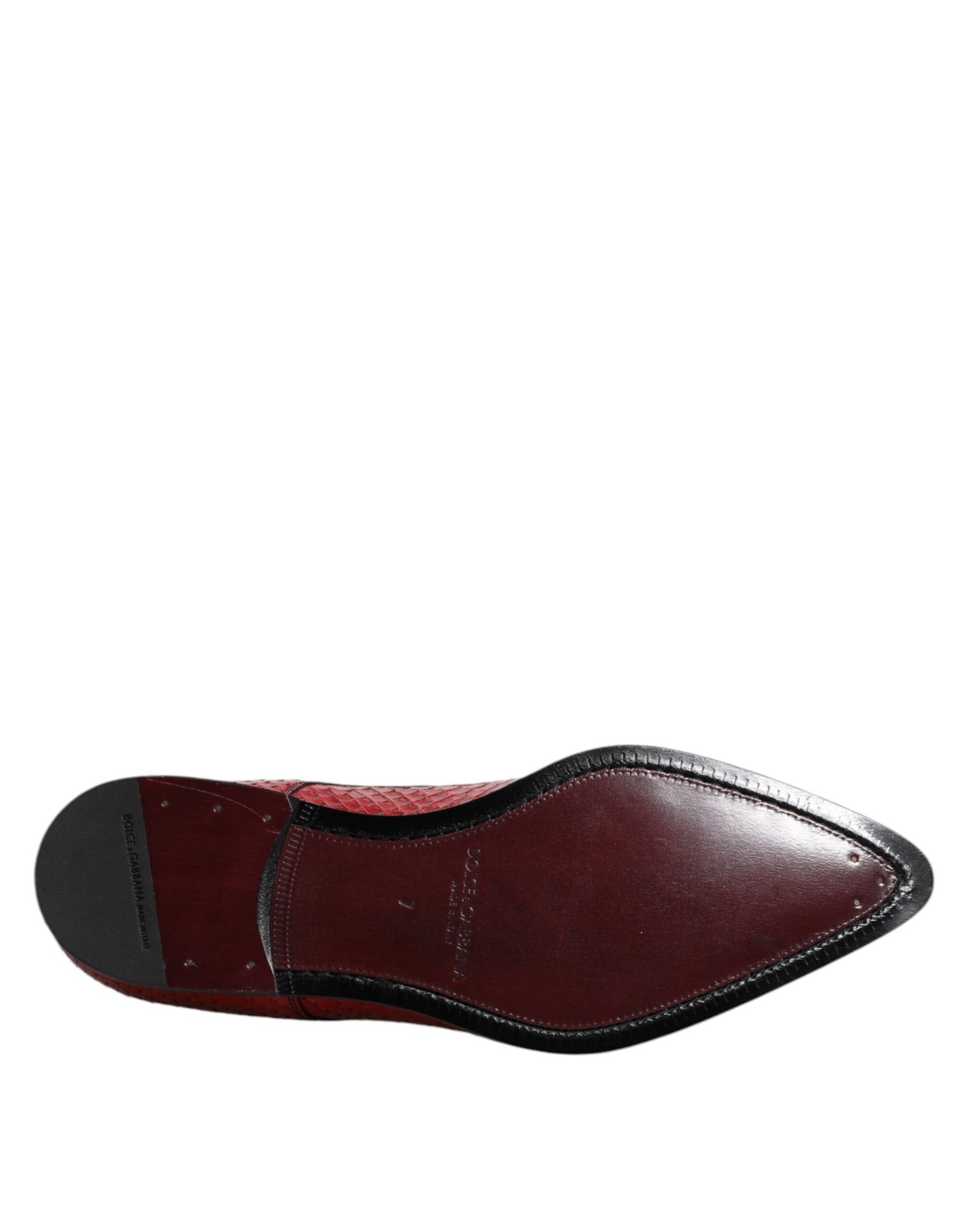 Chaussures Derby à lacets en cuir exotique rouge Dolce &amp; Gabbana