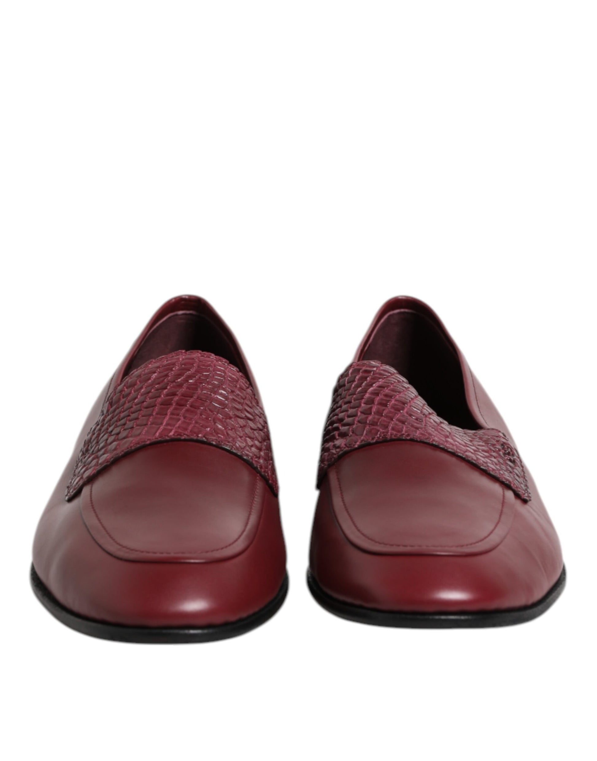 Chaussures habillées à enfiler en cuir de veau bordeaux Dolce &amp; Gabbana