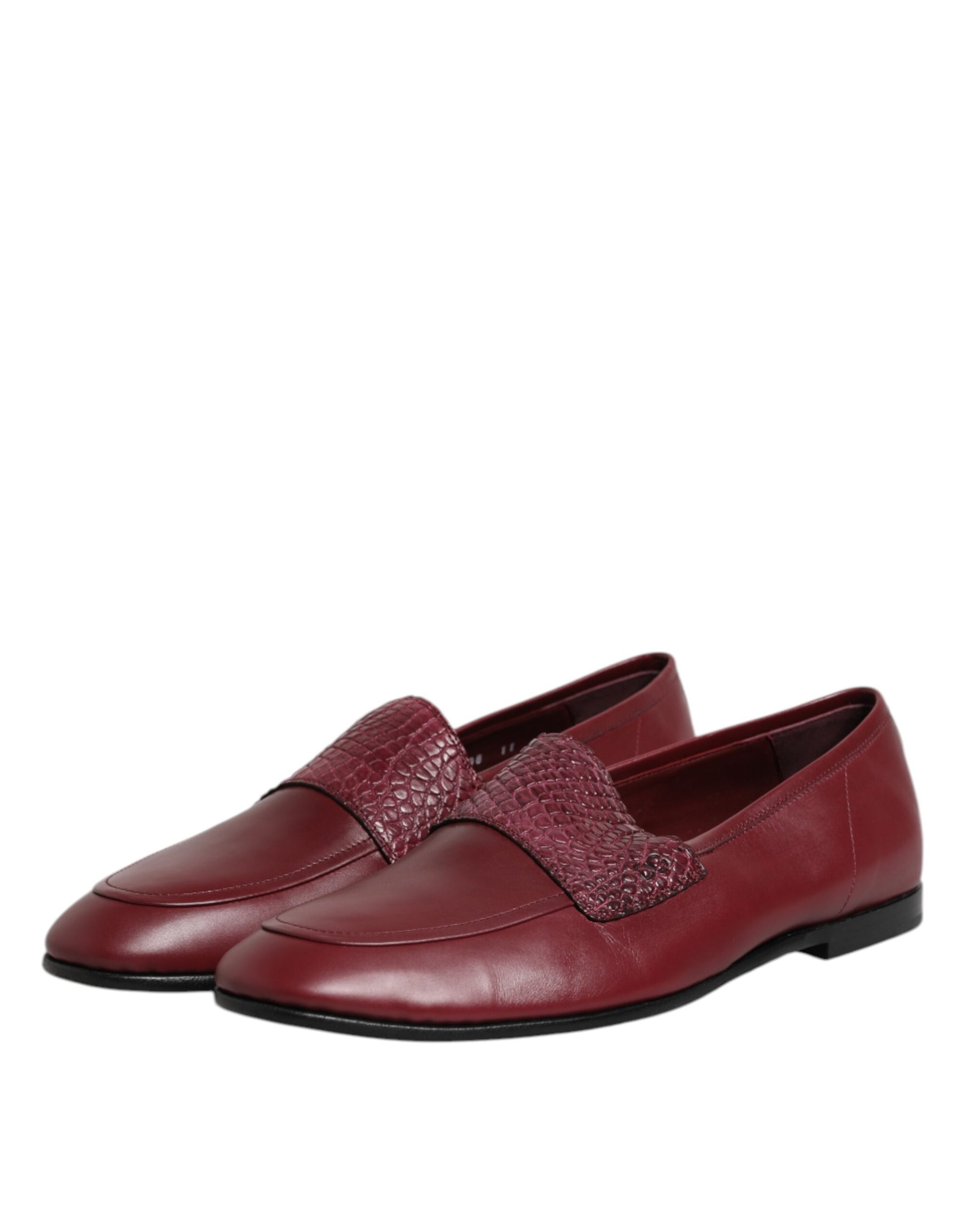 Chaussures habillées à enfiler en cuir de veau bordeaux Dolce &amp; Gabbana