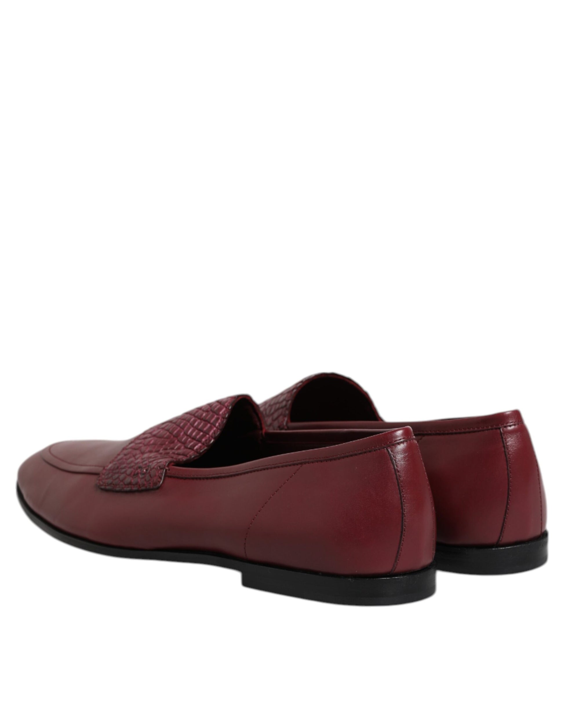 Chaussures habillées à enfiler en cuir de veau bordeaux Dolce &amp; Gabbana