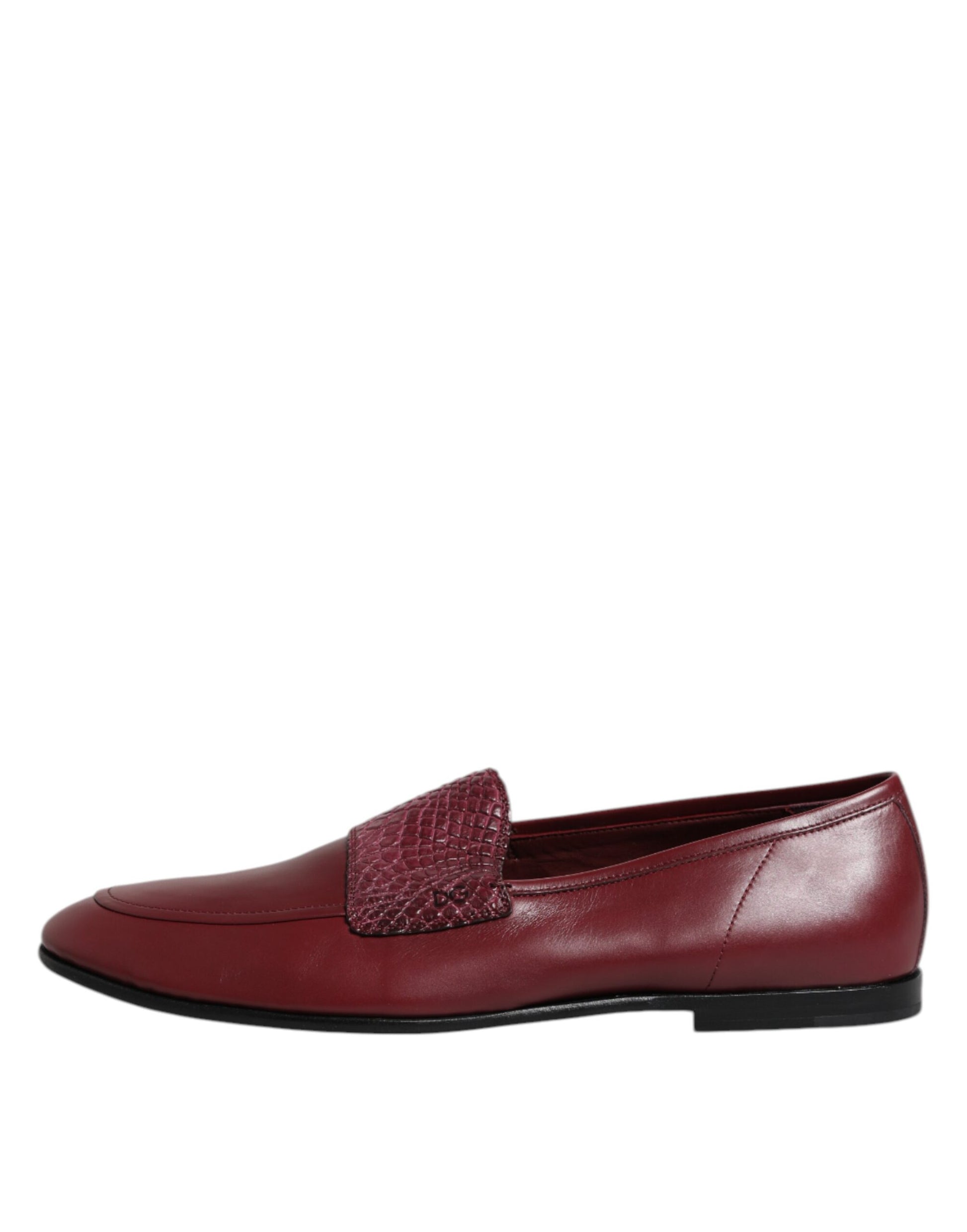 Chaussures habillées à enfiler en cuir de veau bordeaux Dolce &amp; Gabbana