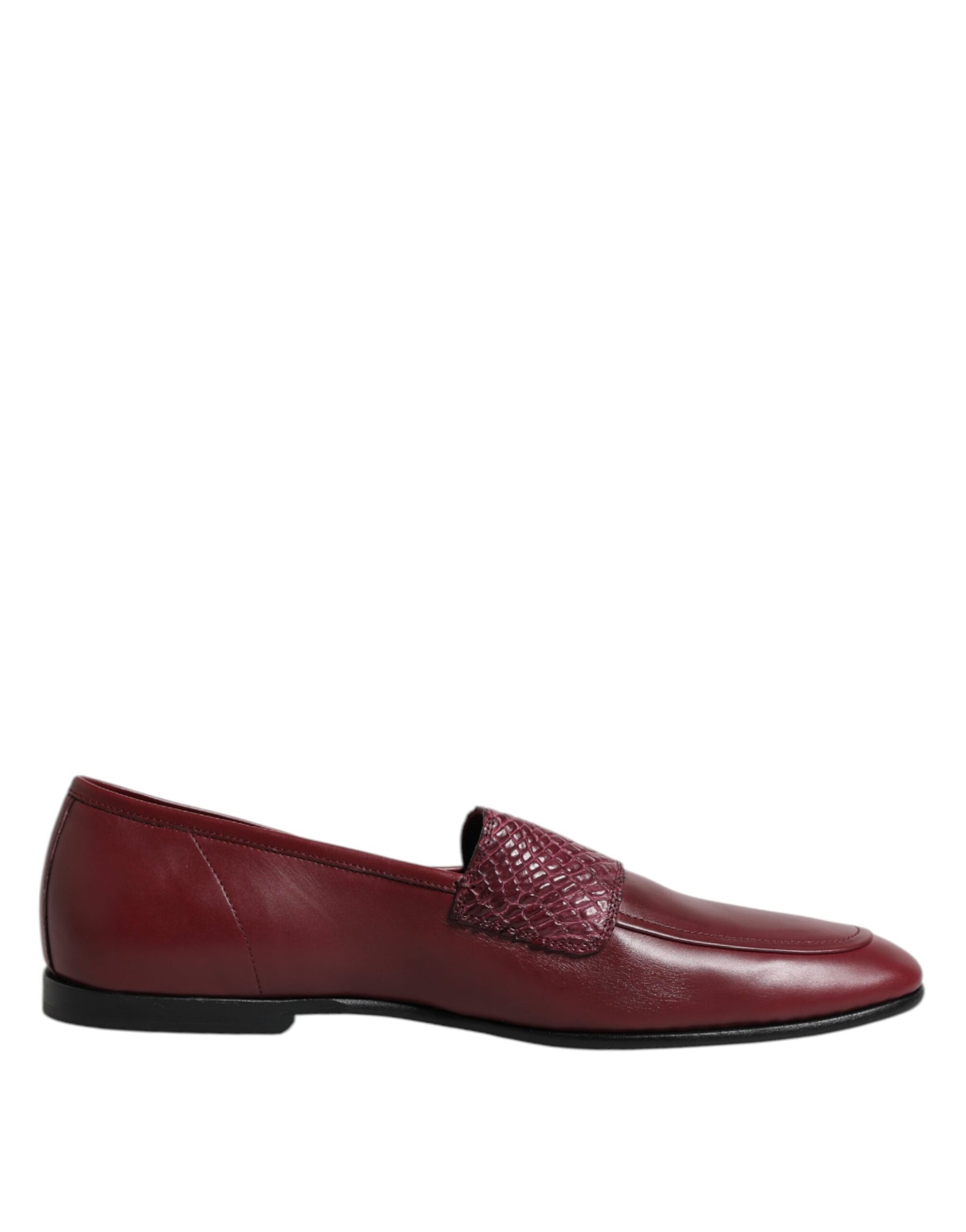 Chaussures habillées à enfiler en cuir de veau bordeaux Dolce &amp; Gabbana