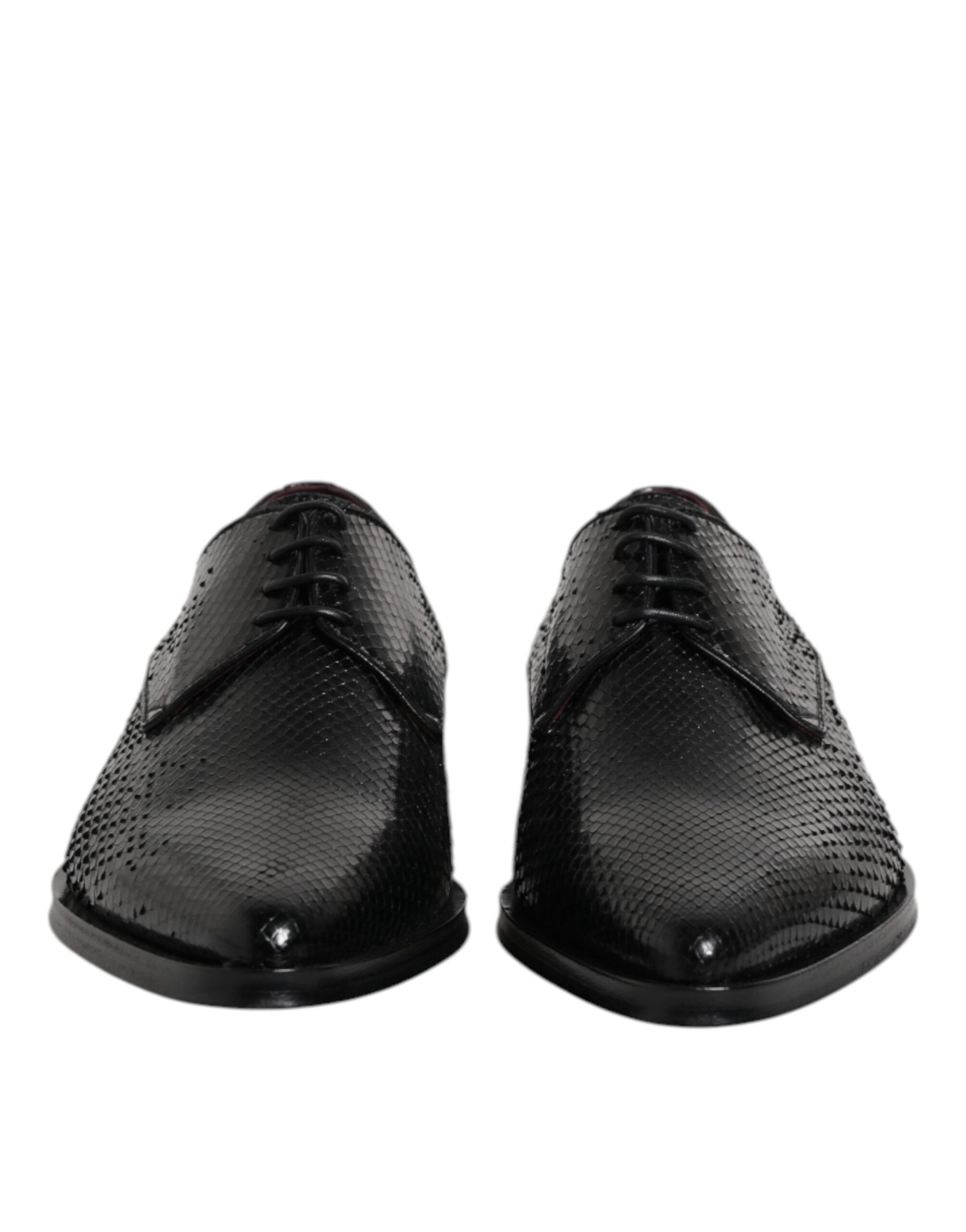Chaussures Derby à lacets en cuir noir Dolce &amp; Gabbana pour homme