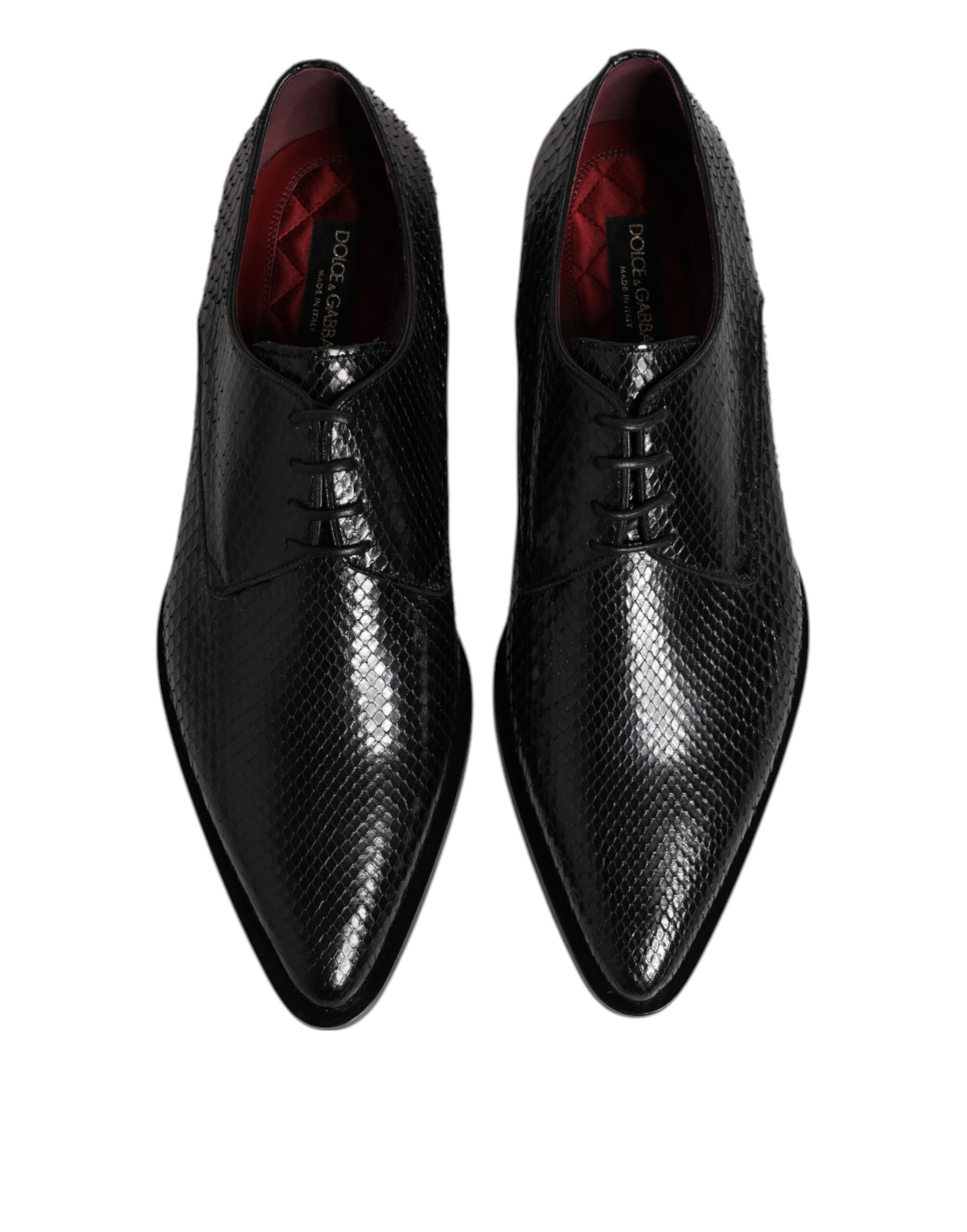 Chaussures Derby à lacets en cuir noir Dolce &amp; Gabbana pour homme