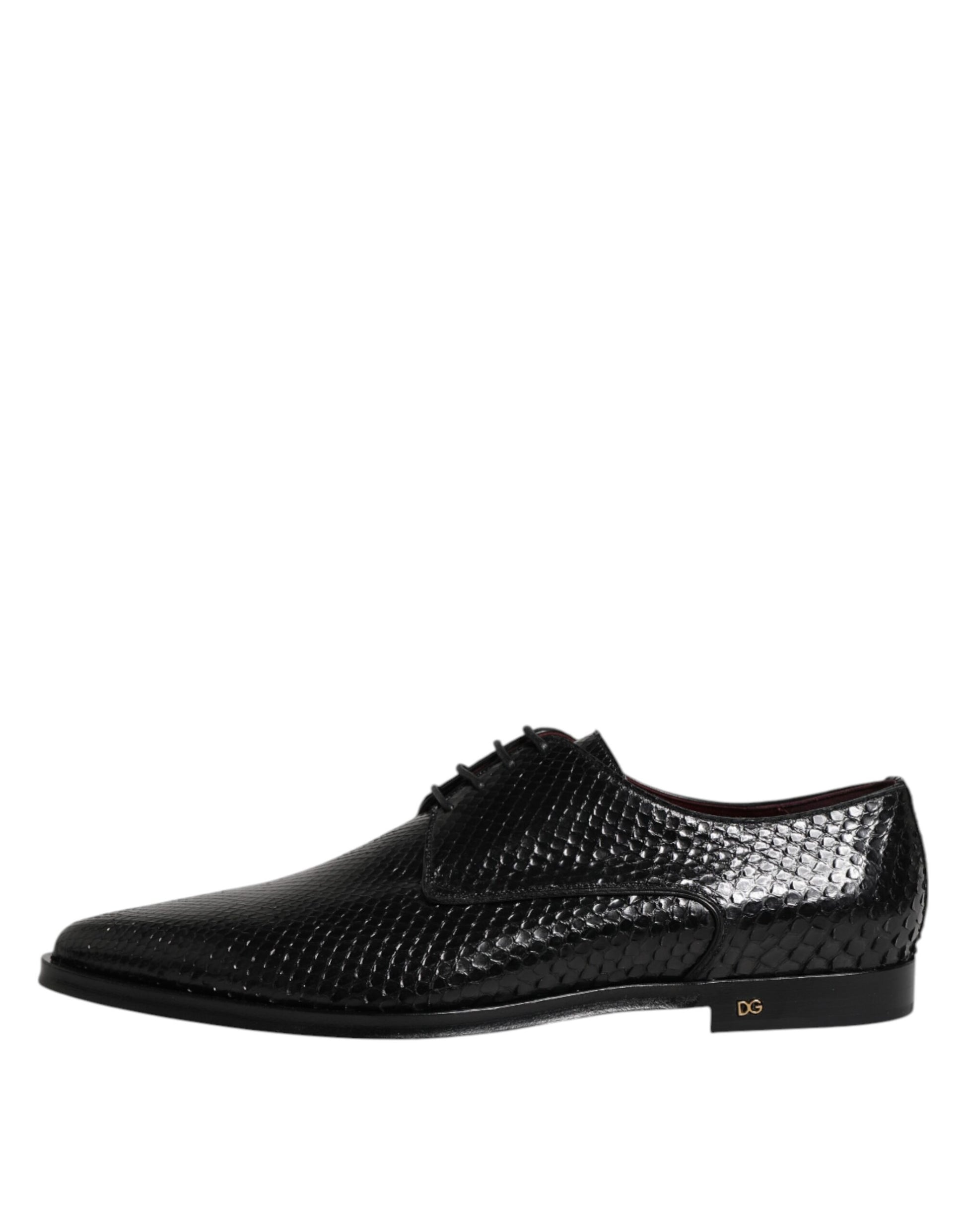 Chaussures Derby à lacets en cuir noir Dolce &amp; Gabbana pour homme