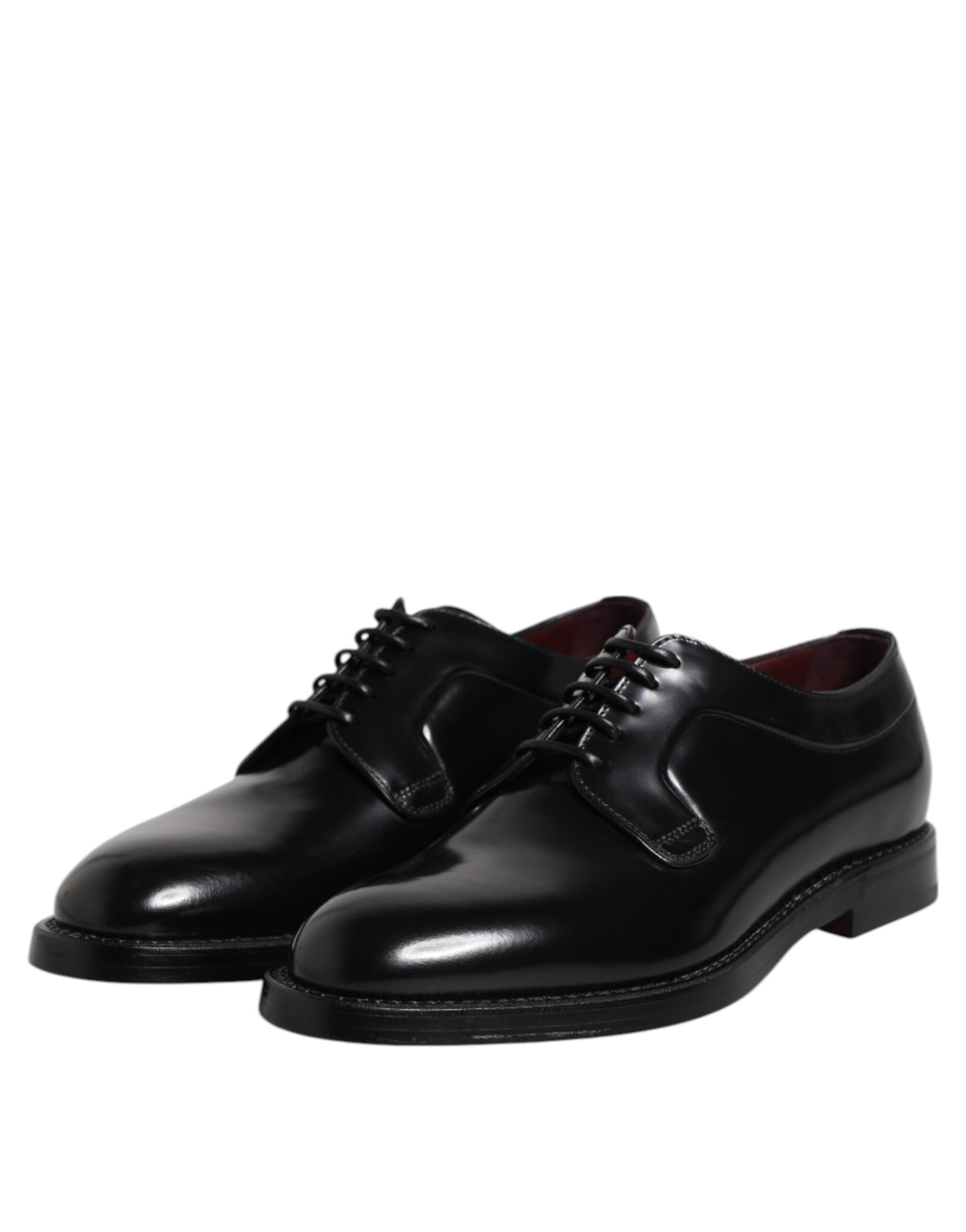 Chaussures Derby à lacets en cuir de veau noir Dolce &amp; Gabbana
