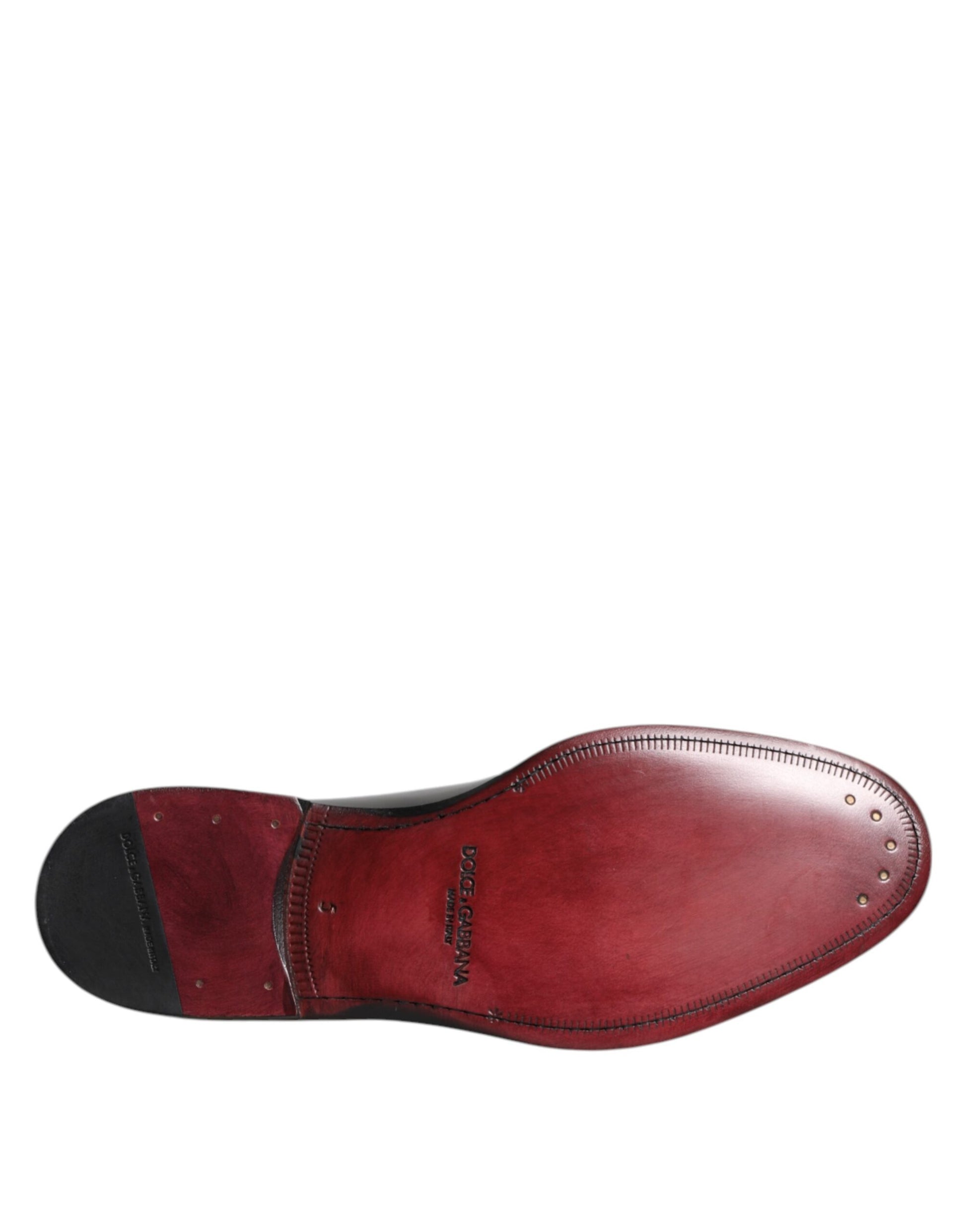 Chaussures Derby à lacets en cuir de veau noir Dolce &amp; Gabbana