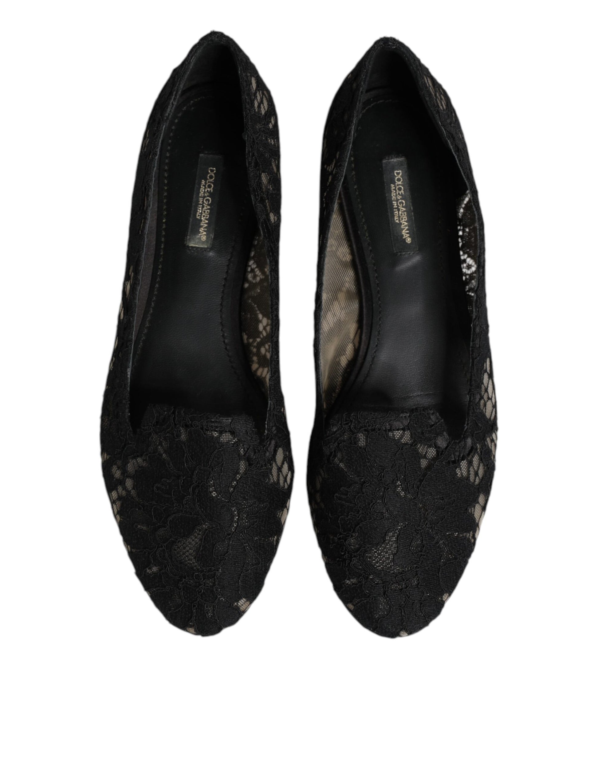 Chaussures plates à lacets noires Dolce &amp; Gabbana Taormina