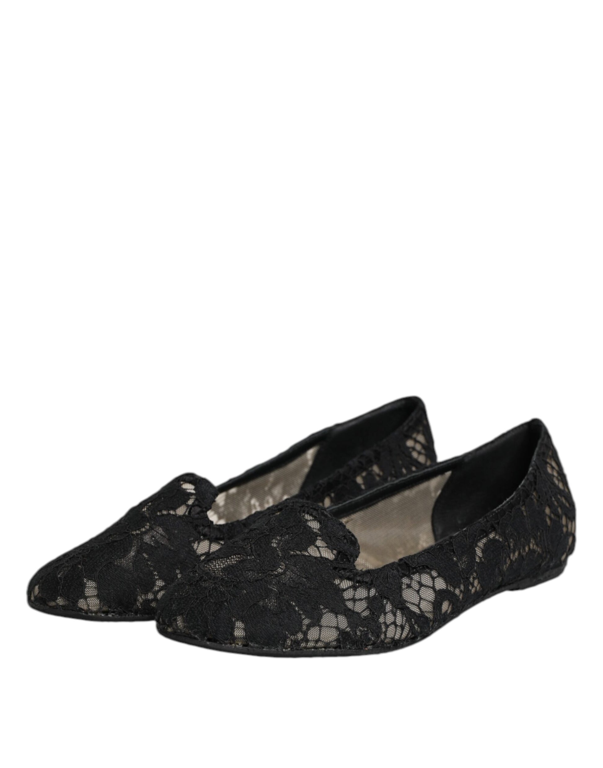 Chaussures plates à lacets noires Dolce &amp; Gabbana Taormina