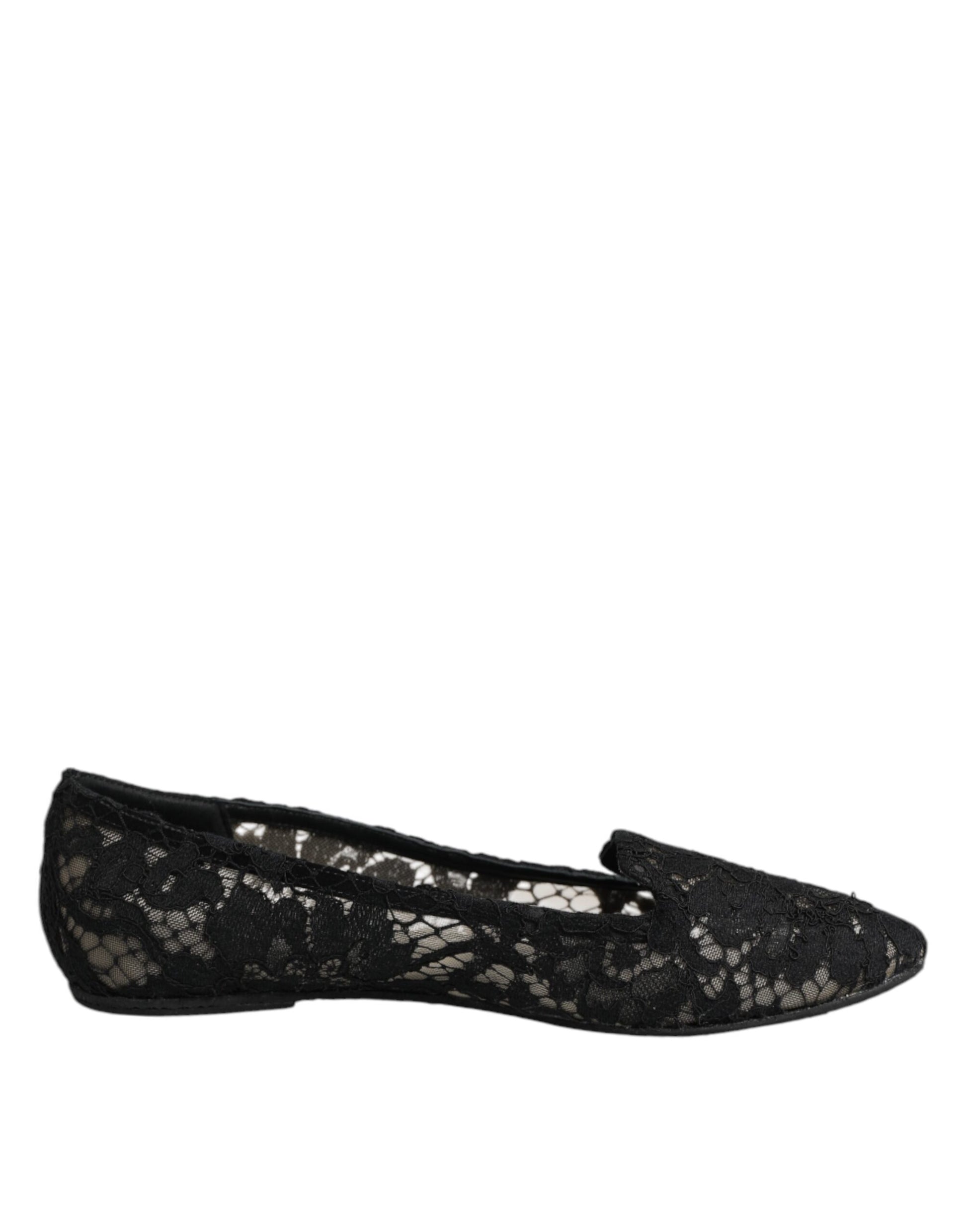 Chaussures plates à lacets noires Dolce &amp; Gabbana Taormina