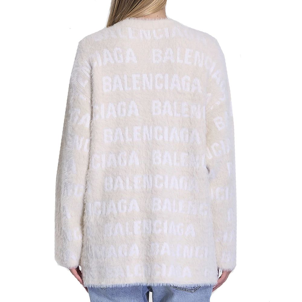 Cardigan jacquard en laine mélangée Balenciaga
