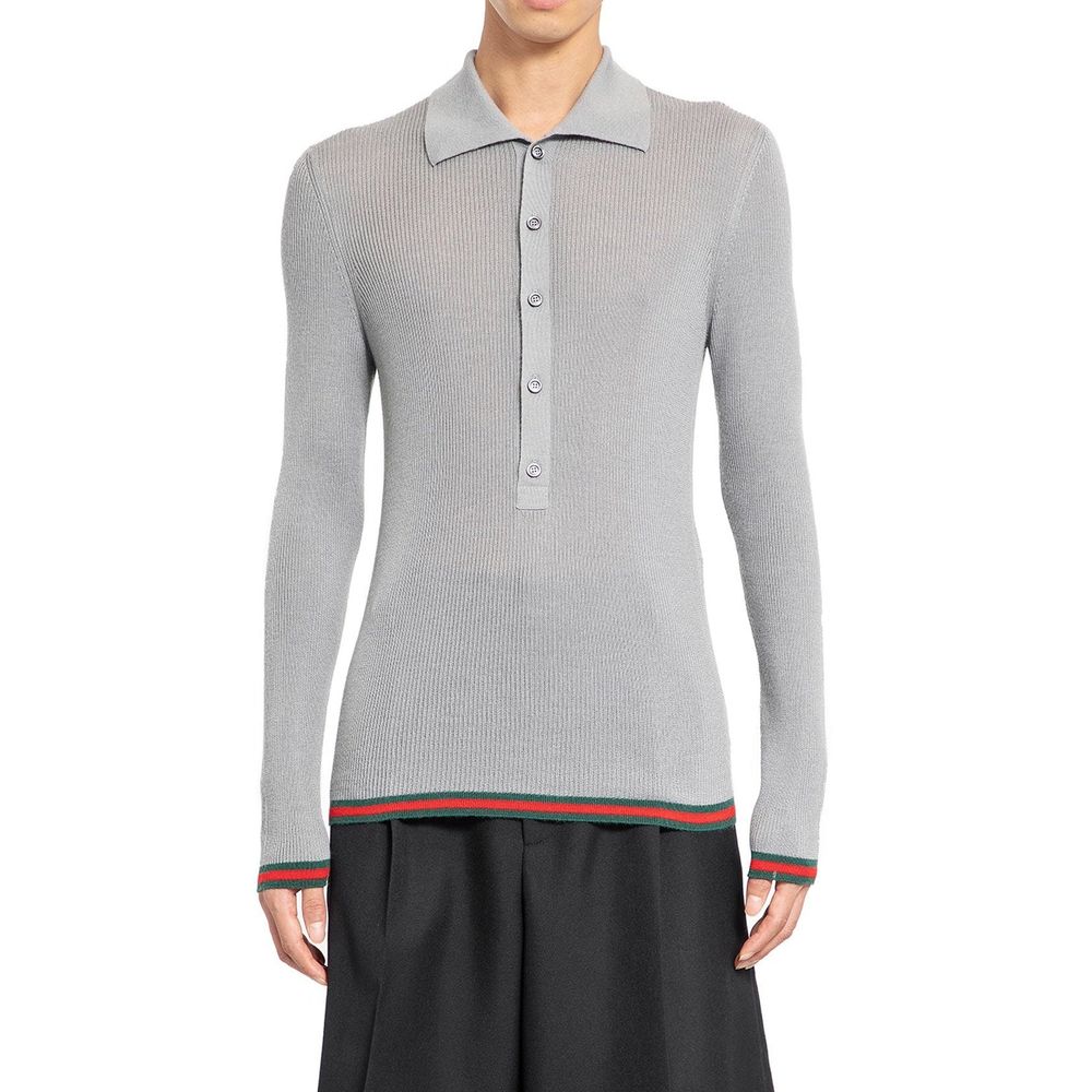 Pull en cachemire et soie côtelé Gucci