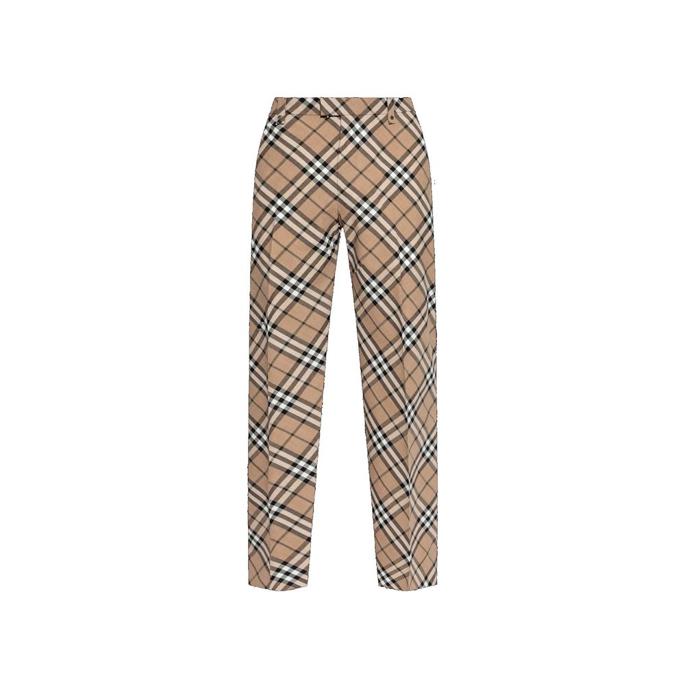 Pantalon à carreaux en laine mélangée Burberry