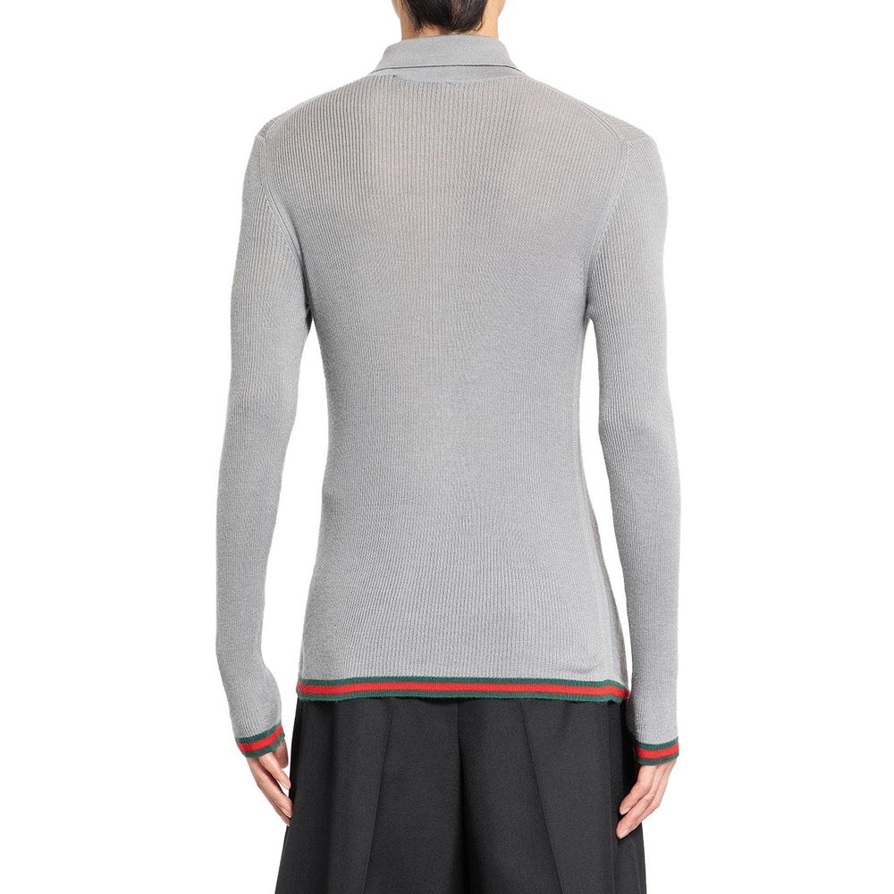 Pull en cachemire et soie côtelé Gucci
