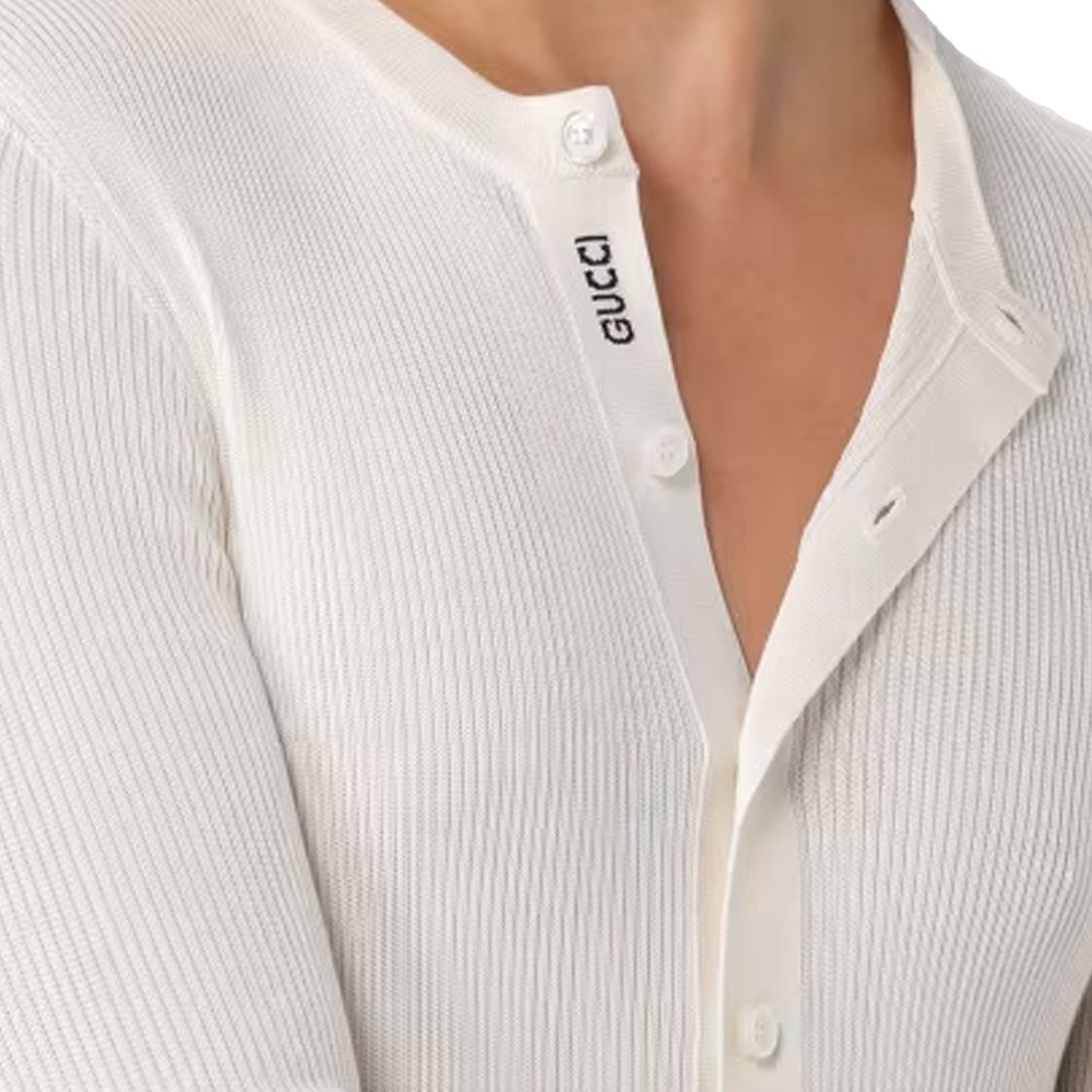 T-shirt en soie côtelée Gucci