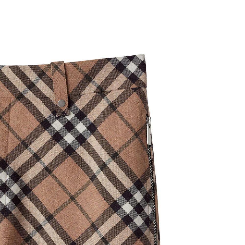 Pantalon à carreaux en laine mélangée Burberry