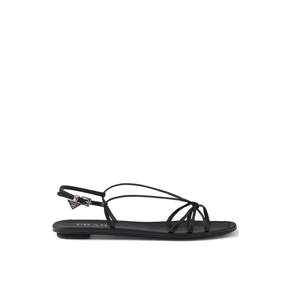 Sandales plates en cuir Prada