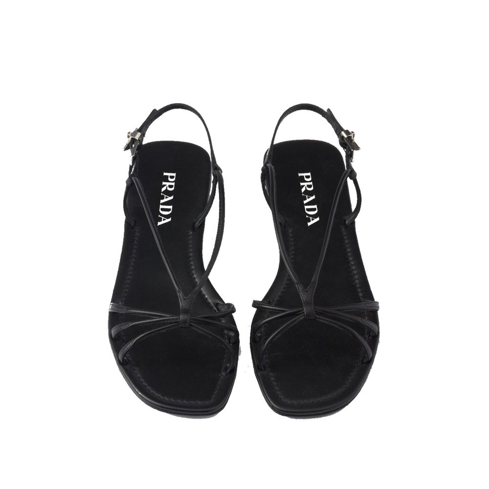 Sandales plates en cuir Prada