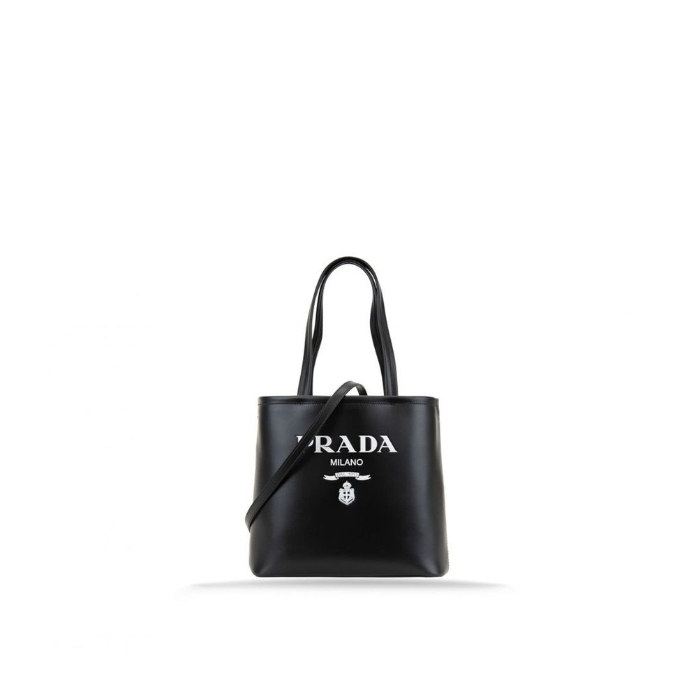 Sac fourre-tout en cuir avec logo Prada