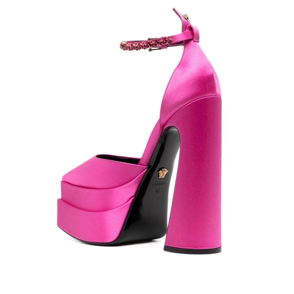 Escarpins en satin de soie Versace