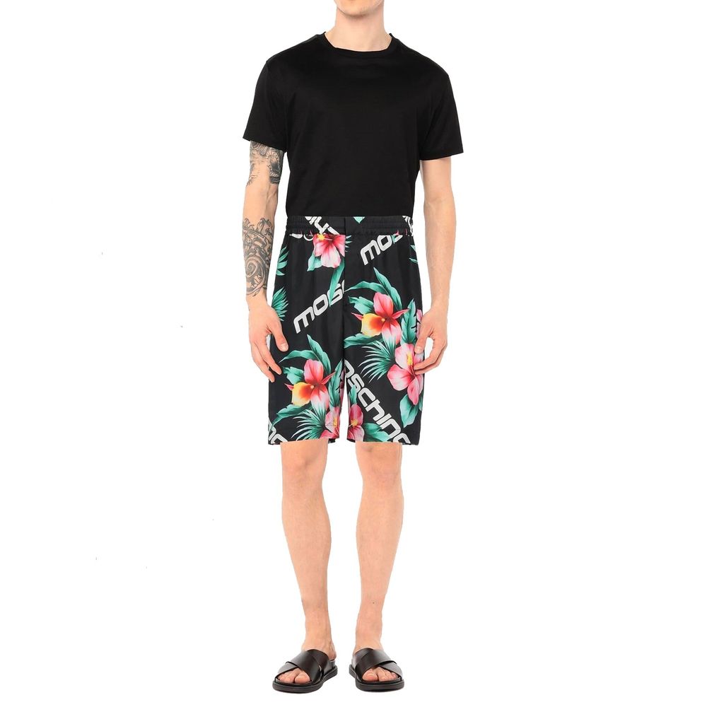Short en soie à imprimé floral Moschino Couture
