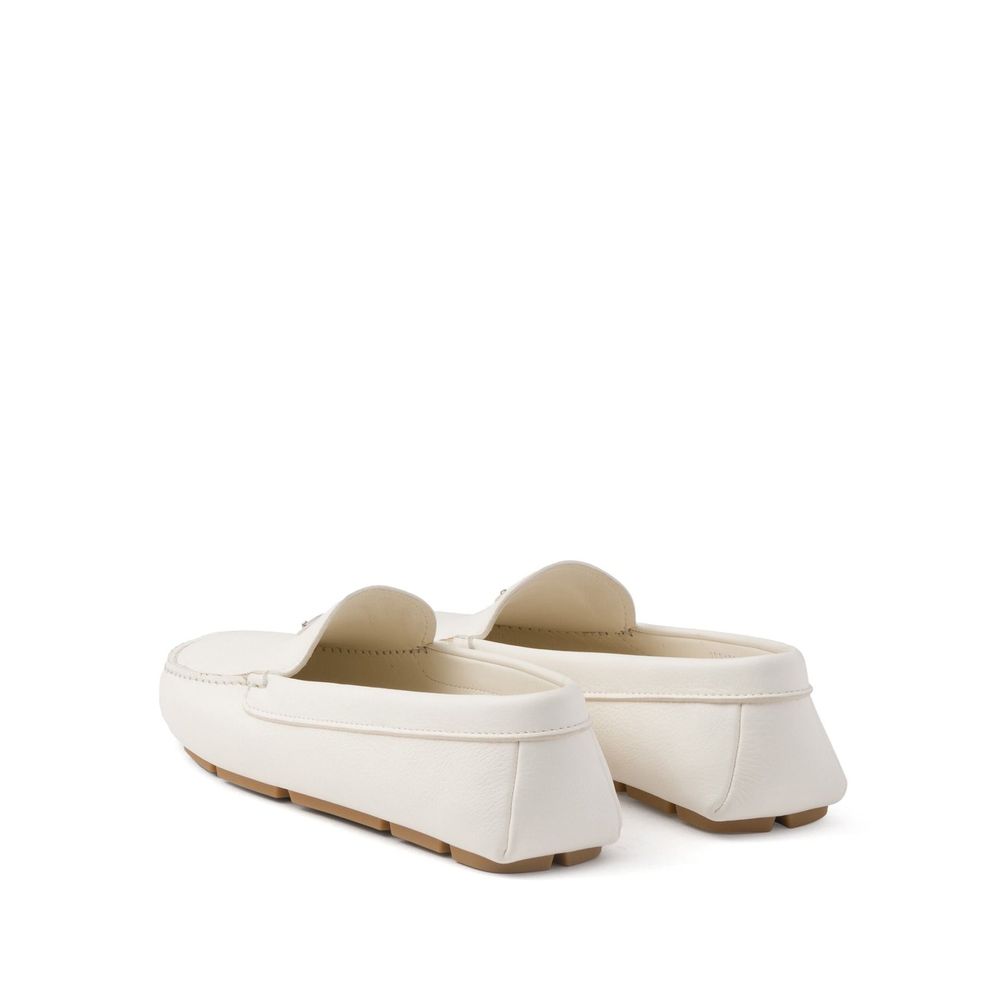 Mocassins en cuir à logo Prada