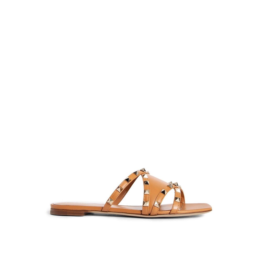 Sandales plates en cuir Rockstud Valentino Garavani