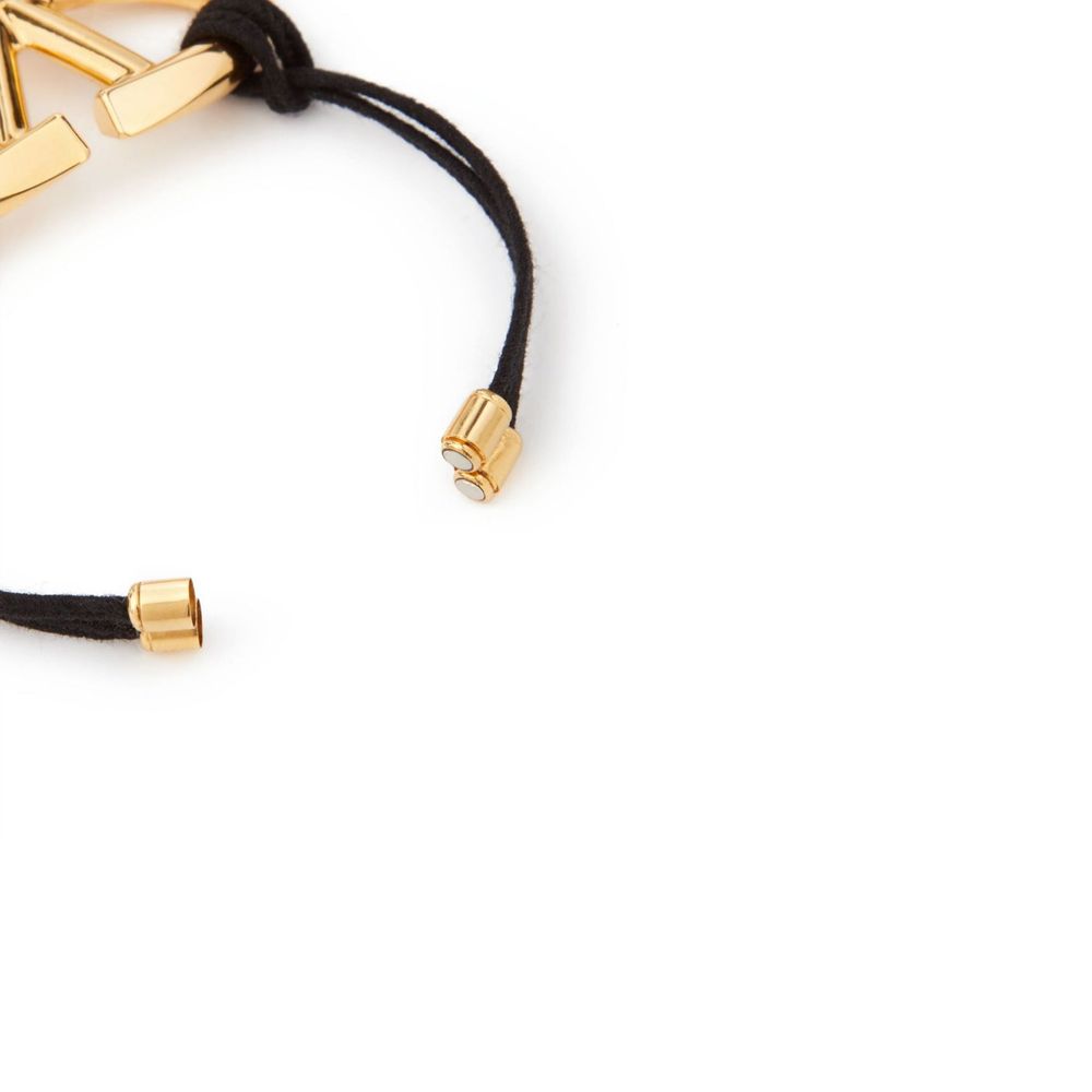 Bracelet en coton avec logo V Valentino Garavani