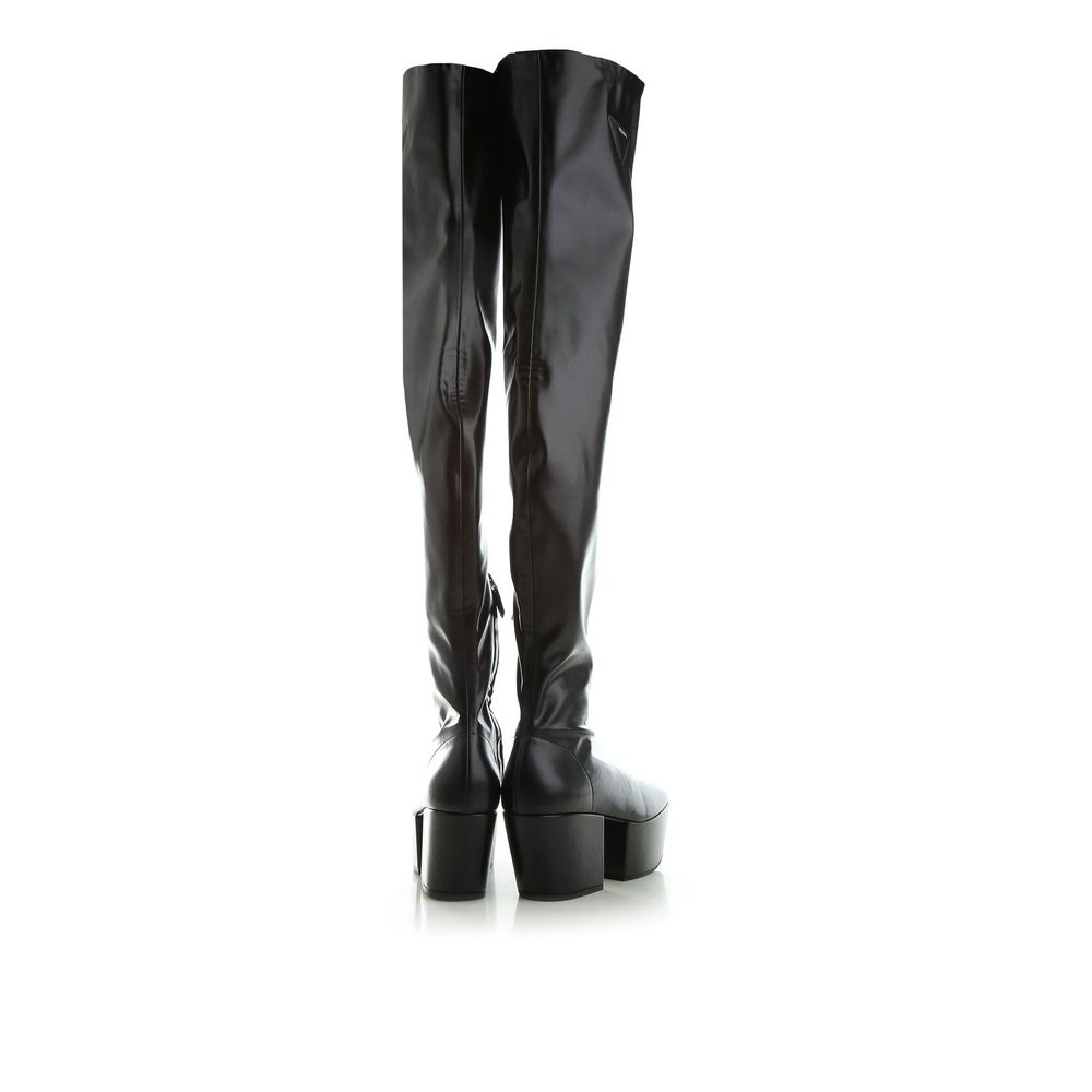 Bottes à plateforme en cuir Prada