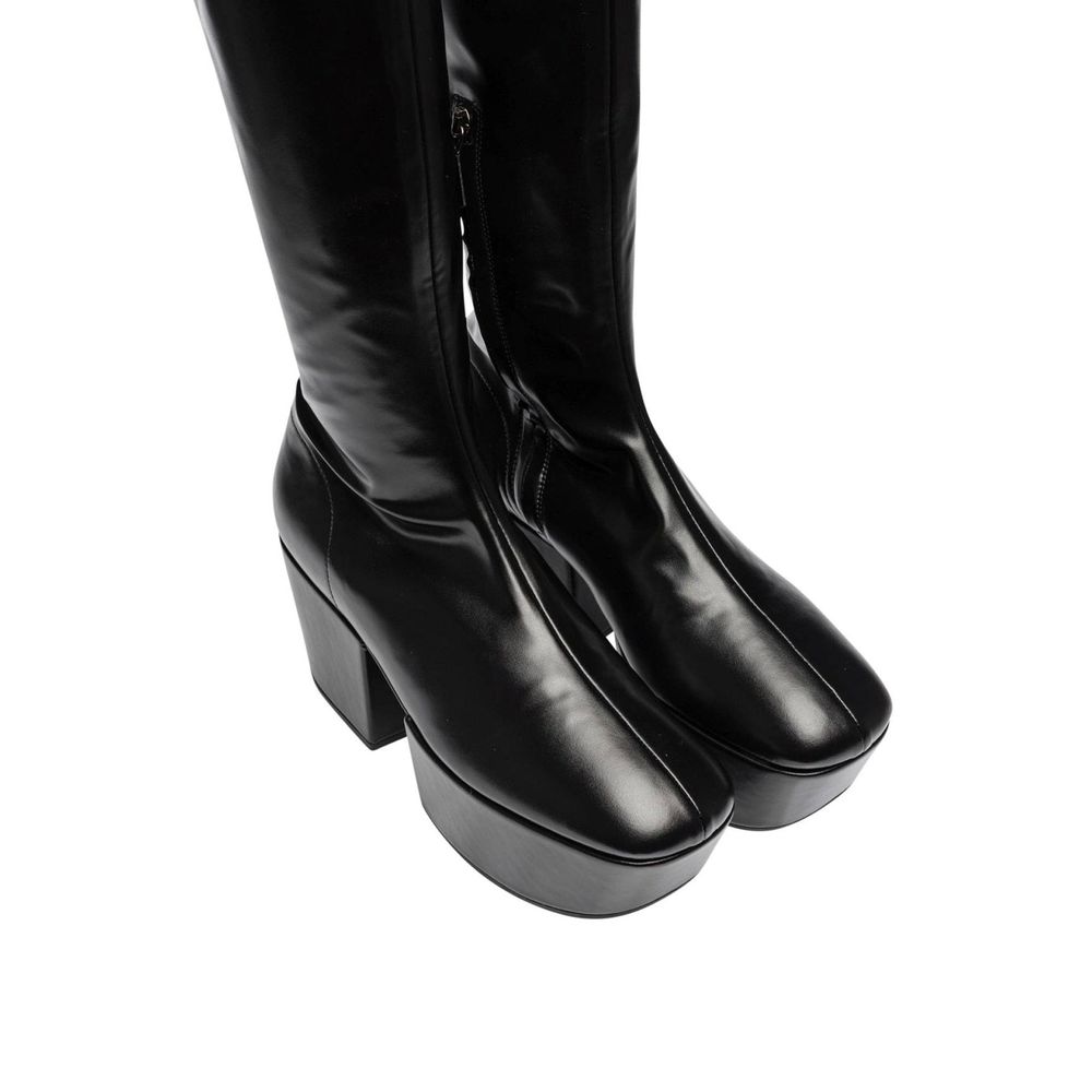 Bottes à plateforme en cuir Prada