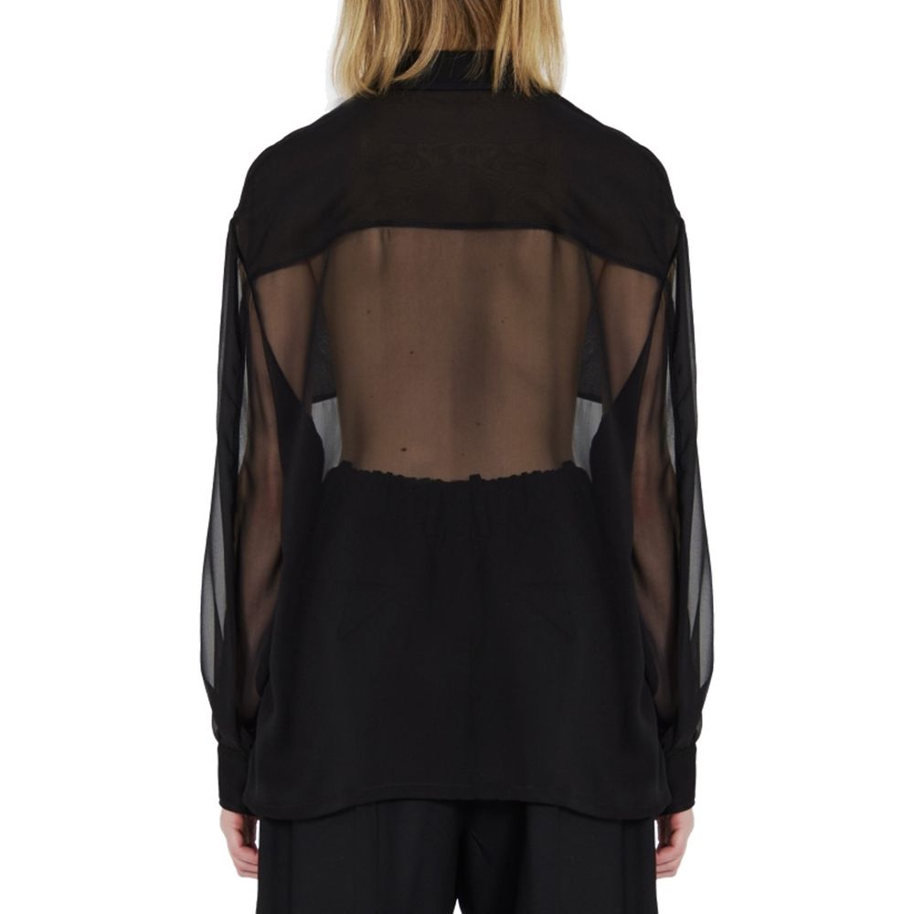 Chemise en crêpe de soie et mousseline Saint Laurent