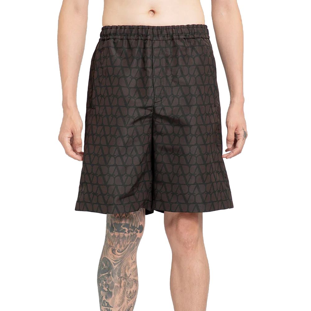 Short en soie avec logo Valentino