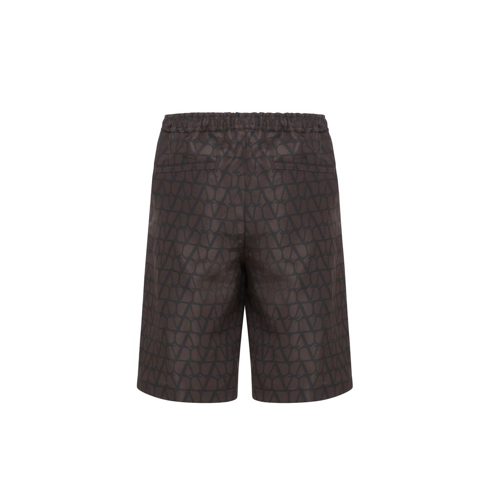 Short en soie avec logo Valentino