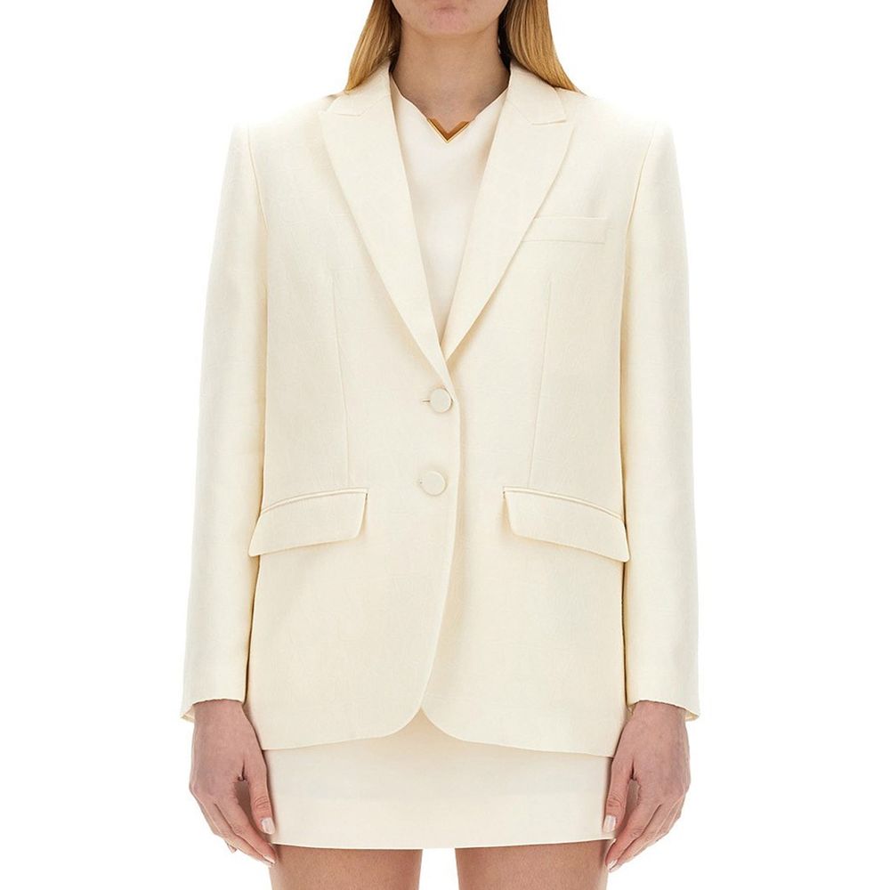 Veste iconographe en toile de laine et soie Valentino