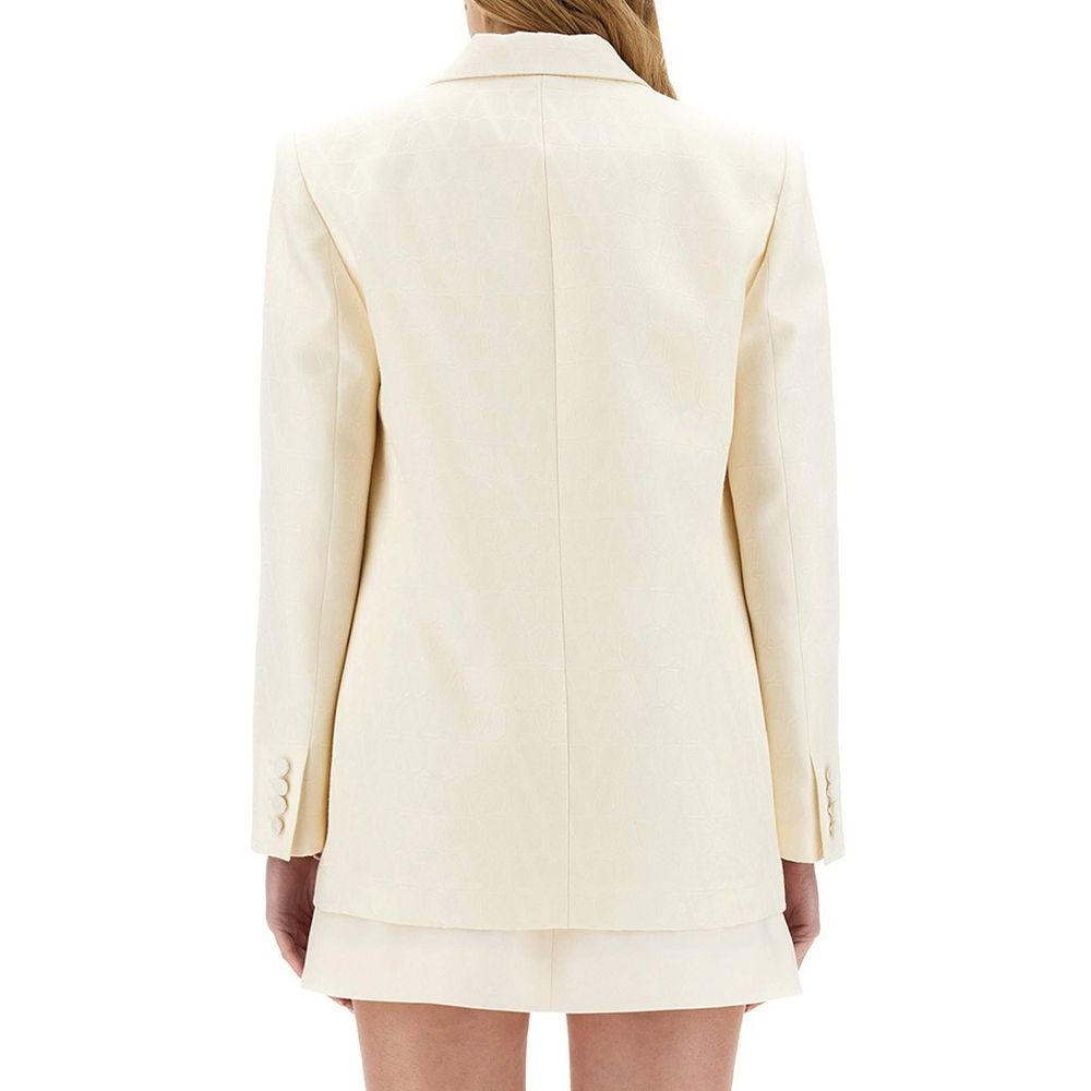 Veste iconographe en toile de laine et soie Valentino