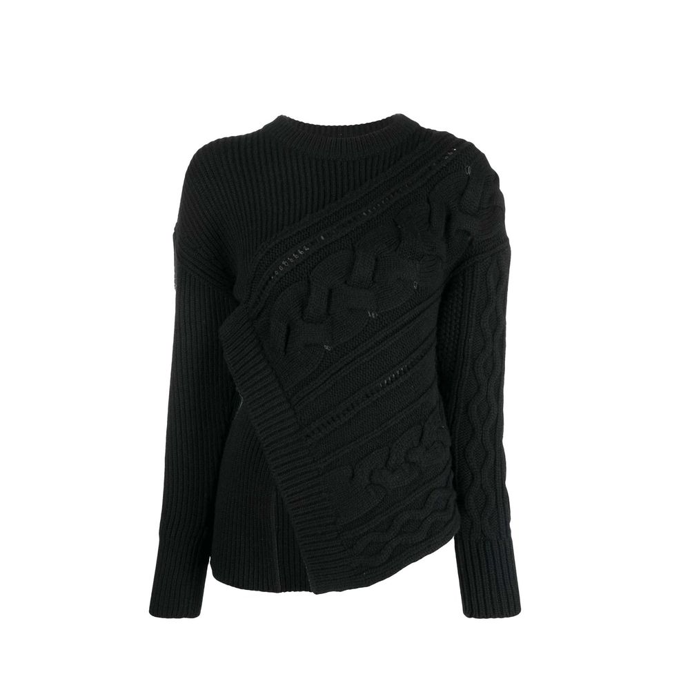 Pull asymétrique en laine Alexander McQueen