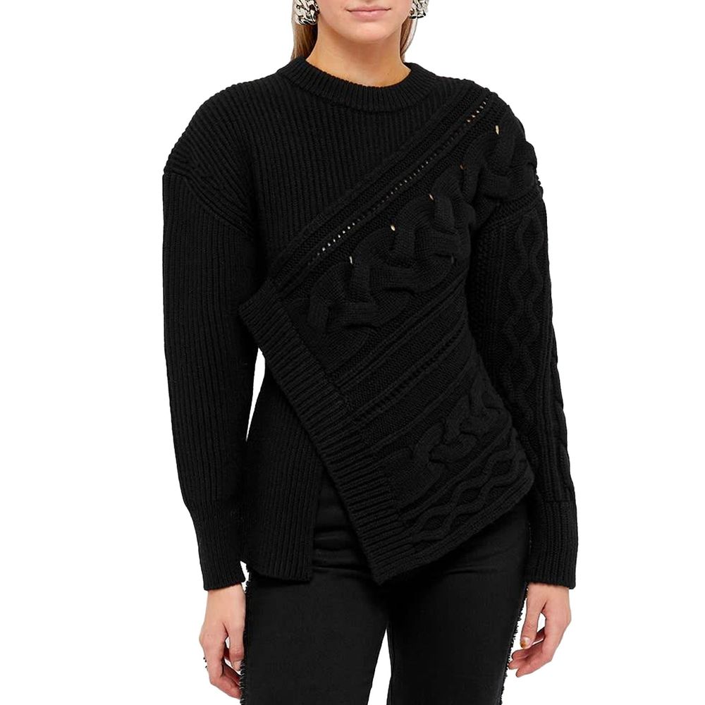 Pull asymétrique en laine Alexander McQueen